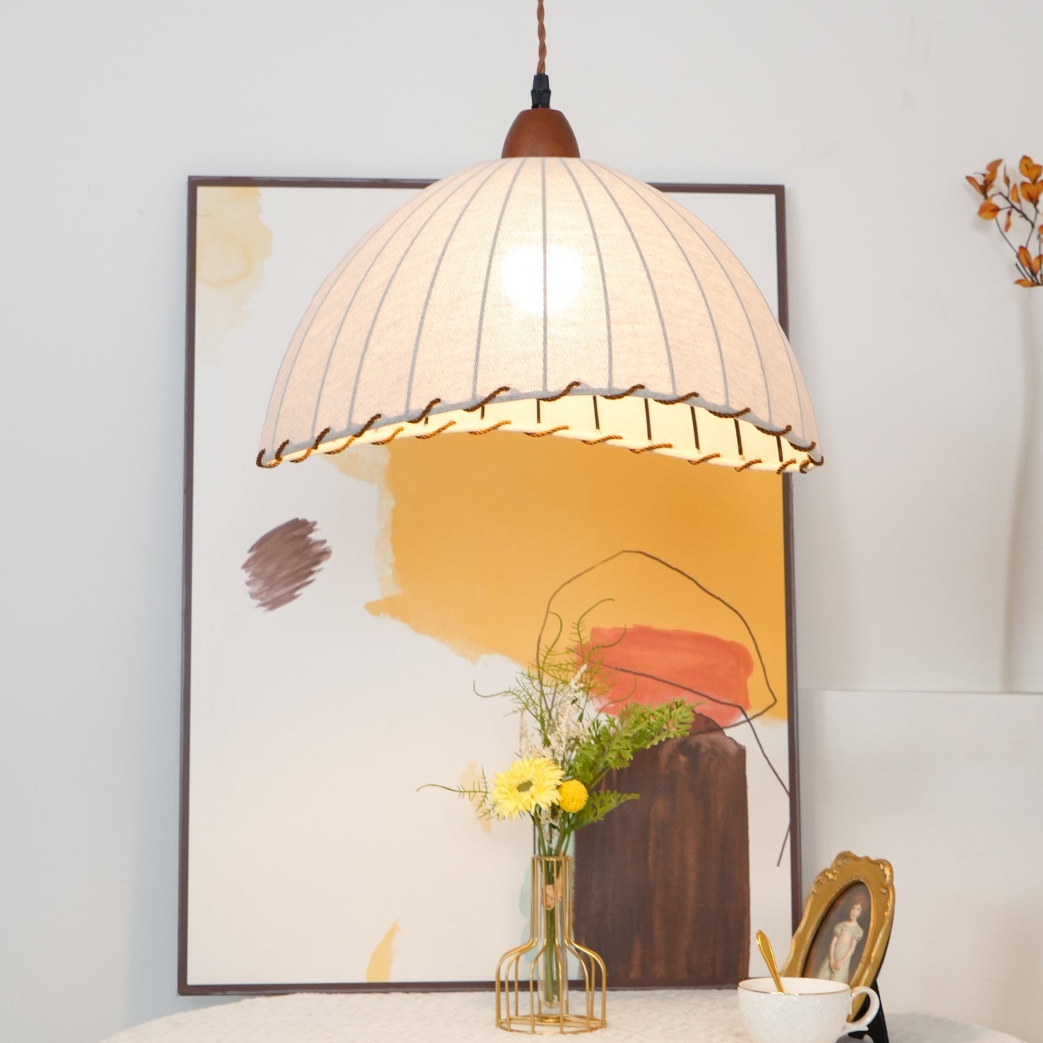 Shell Minimalist Wood Pendant Lamp-Neutral Decor