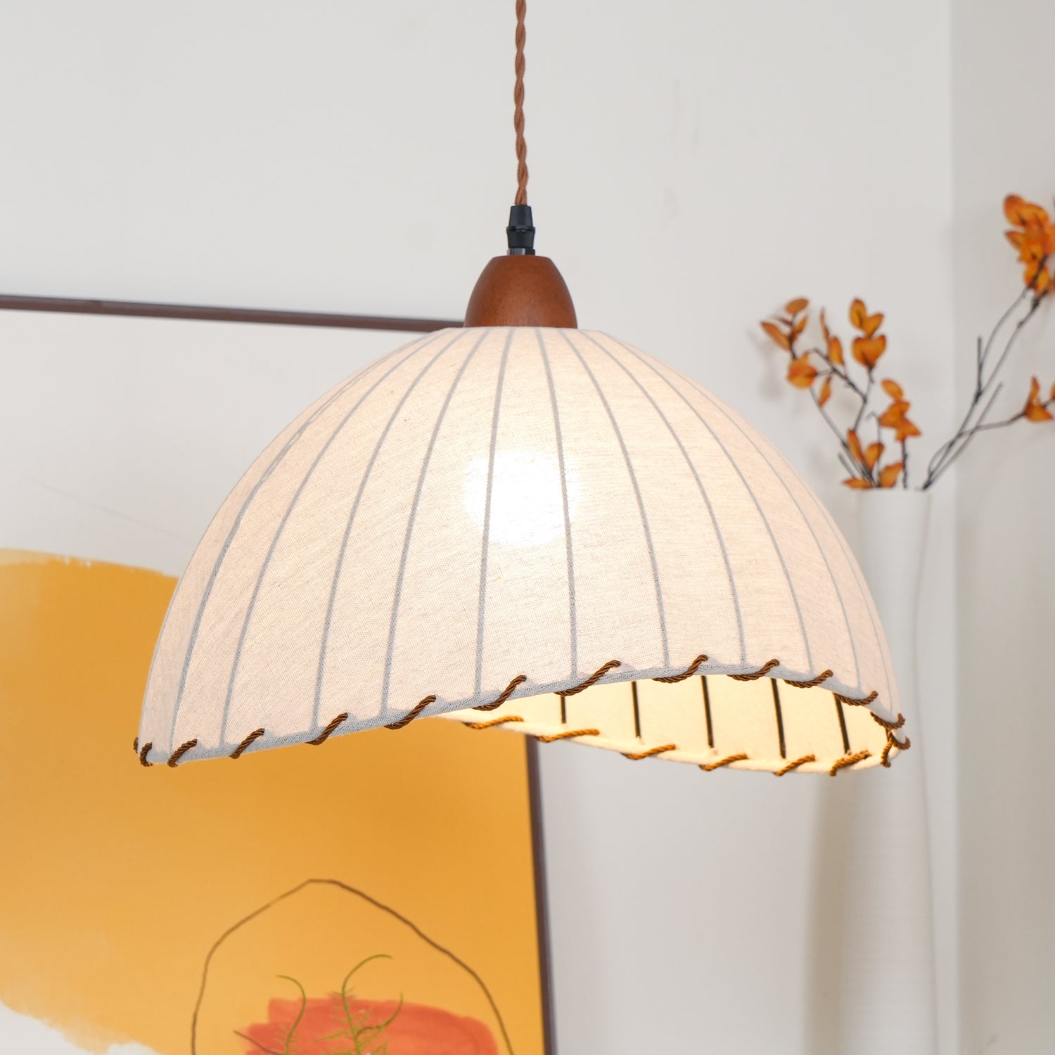 Shell Minimalist Wood Pendant Lamp-Neutral Decor