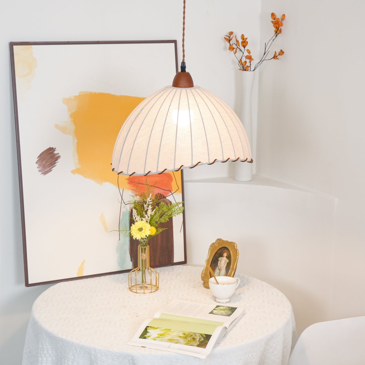 Shell Minimalist Wood Pendant Lamp-Neutral Decor