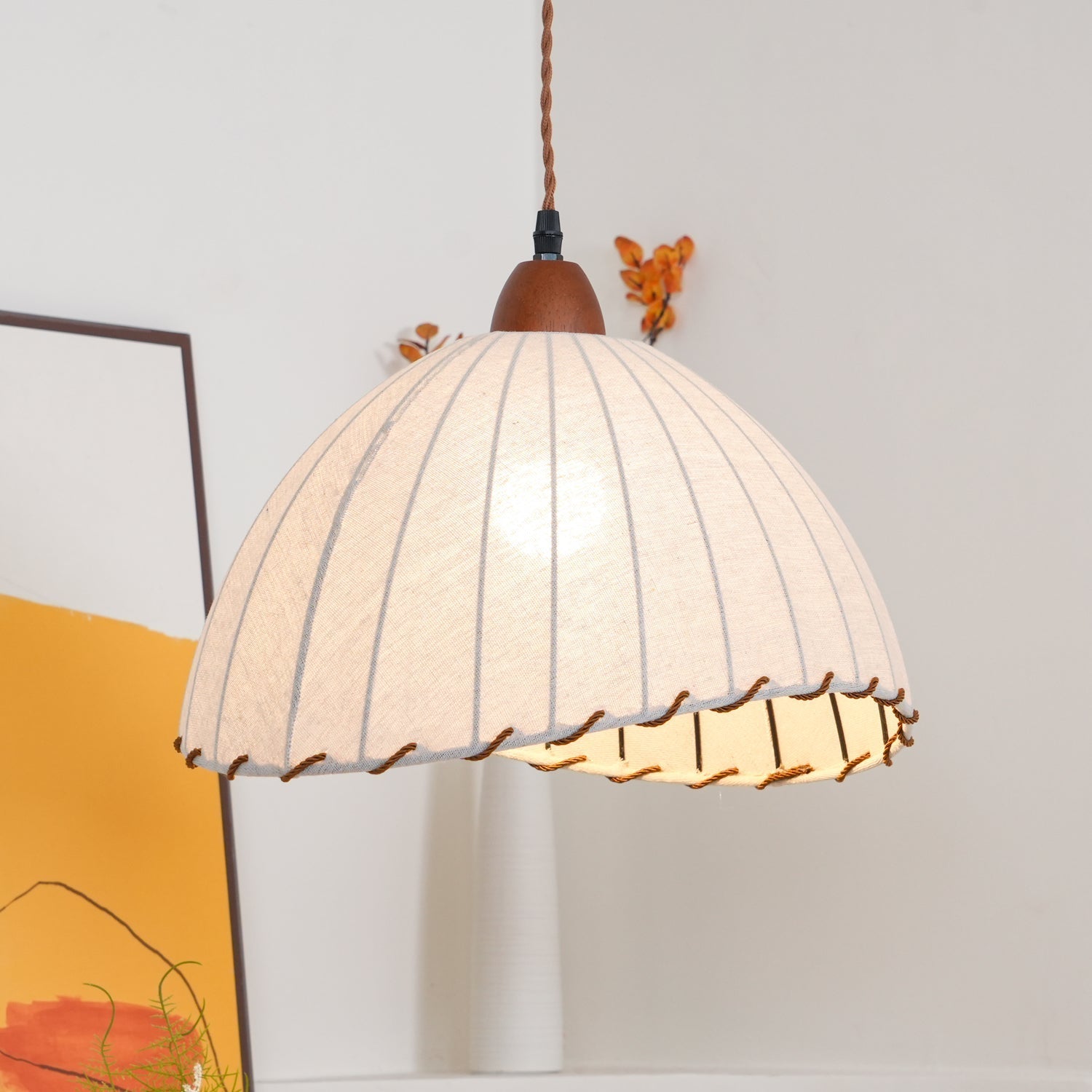 Shell Minimalist Wood Pendant Lamp-Neutral Decor