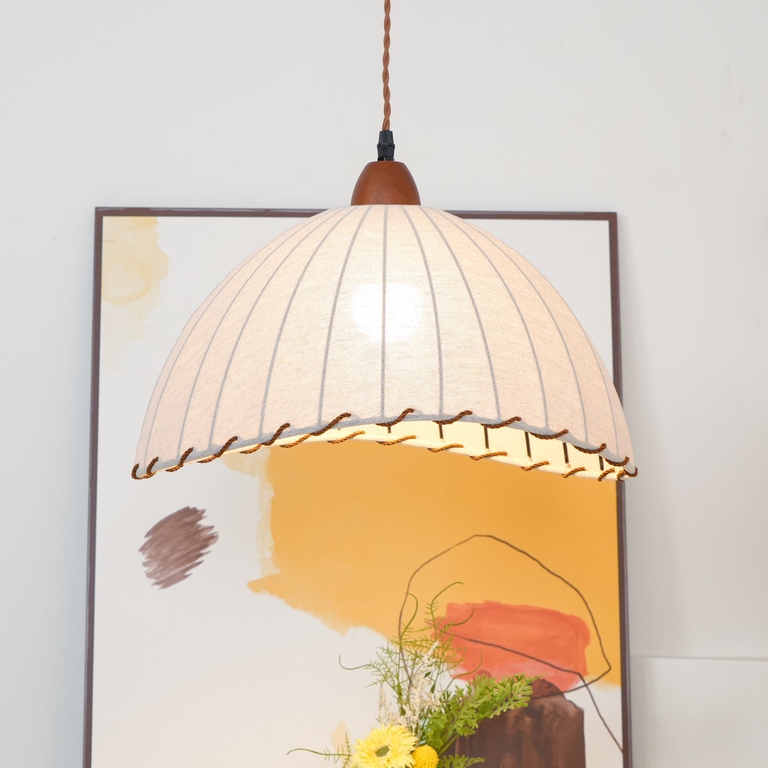 Shell Minimalist Wood Pendant Lamp-Neutral Decor