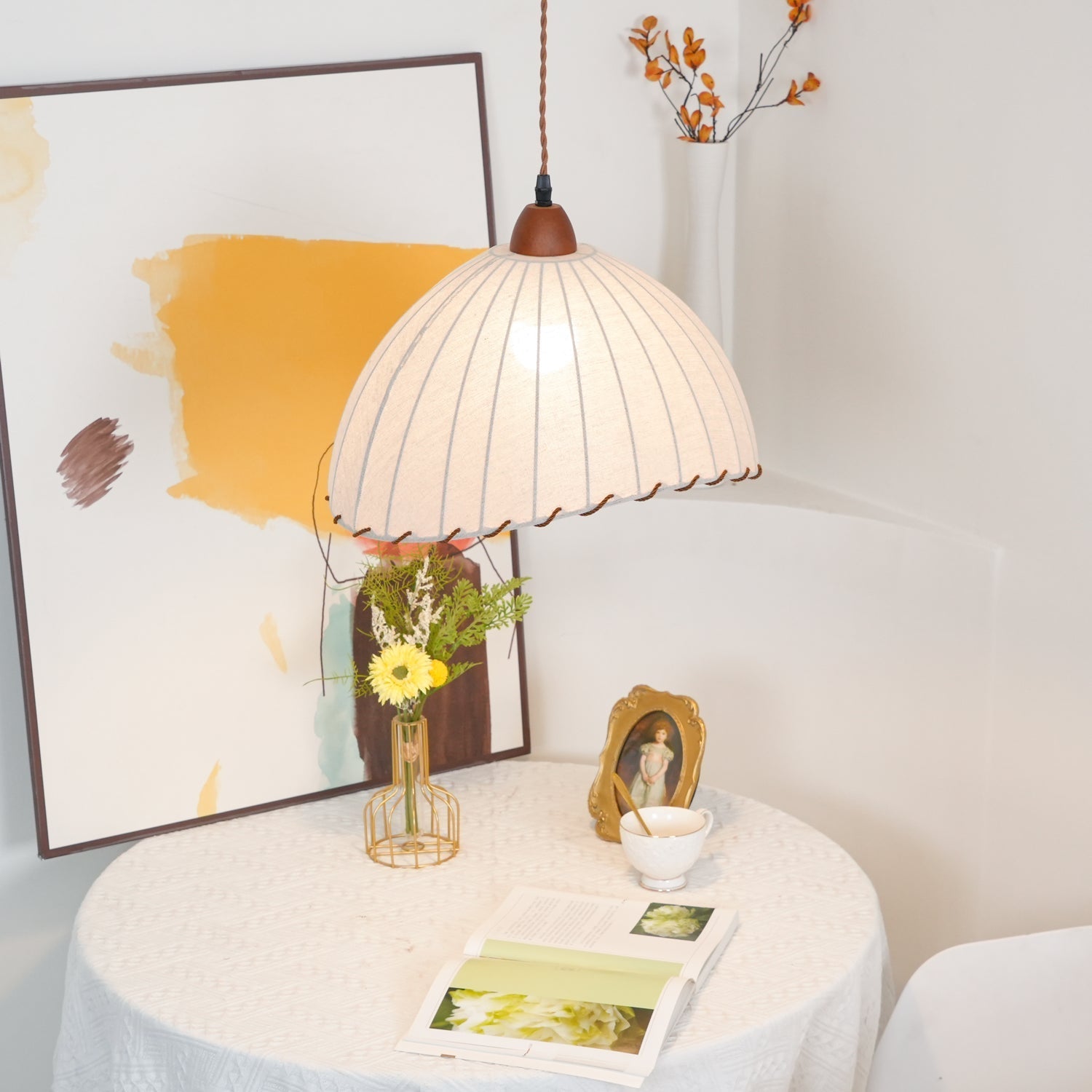 Shell Minimalist Wood Pendant Lamp-Neutral Decor