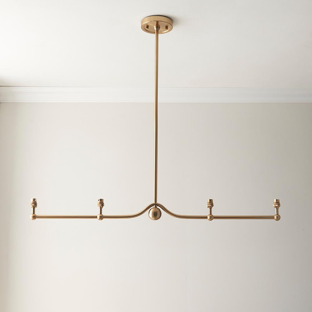 Side profile of the Santiago Linear Pendant Lamp showcasing its sleek design.