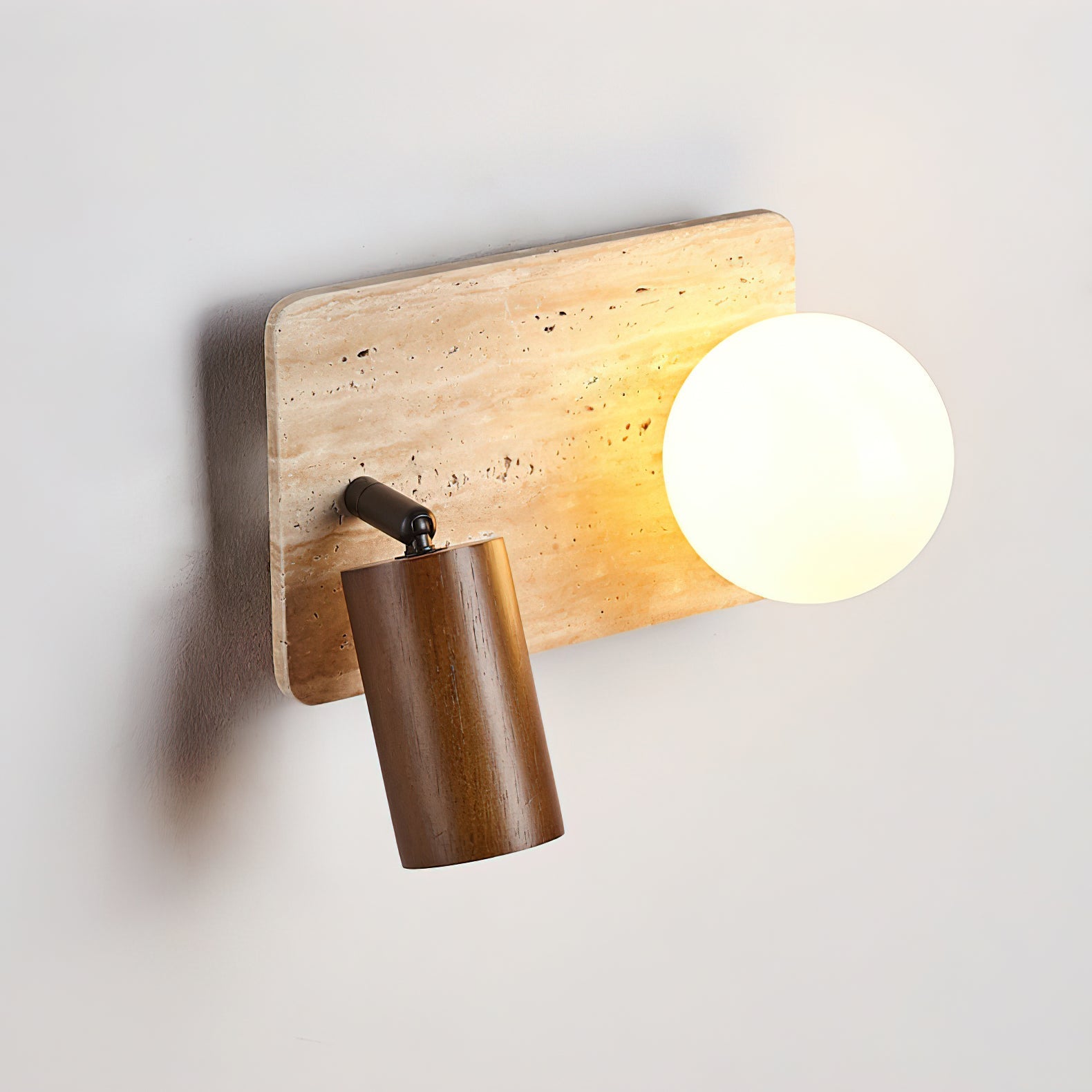 Back view showing the hardwired mounting plate of the Luka Wall Lamp.