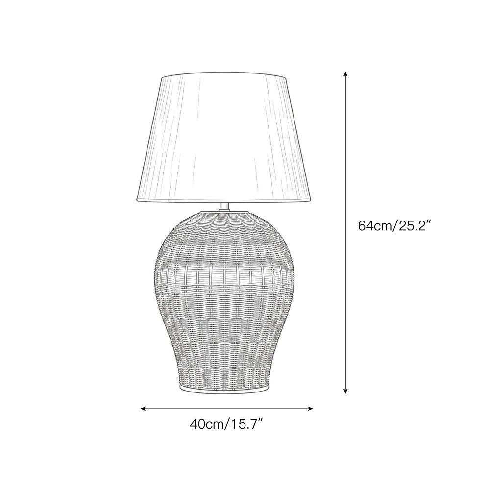 The Saona Table Lamp with its white linen taper shade.