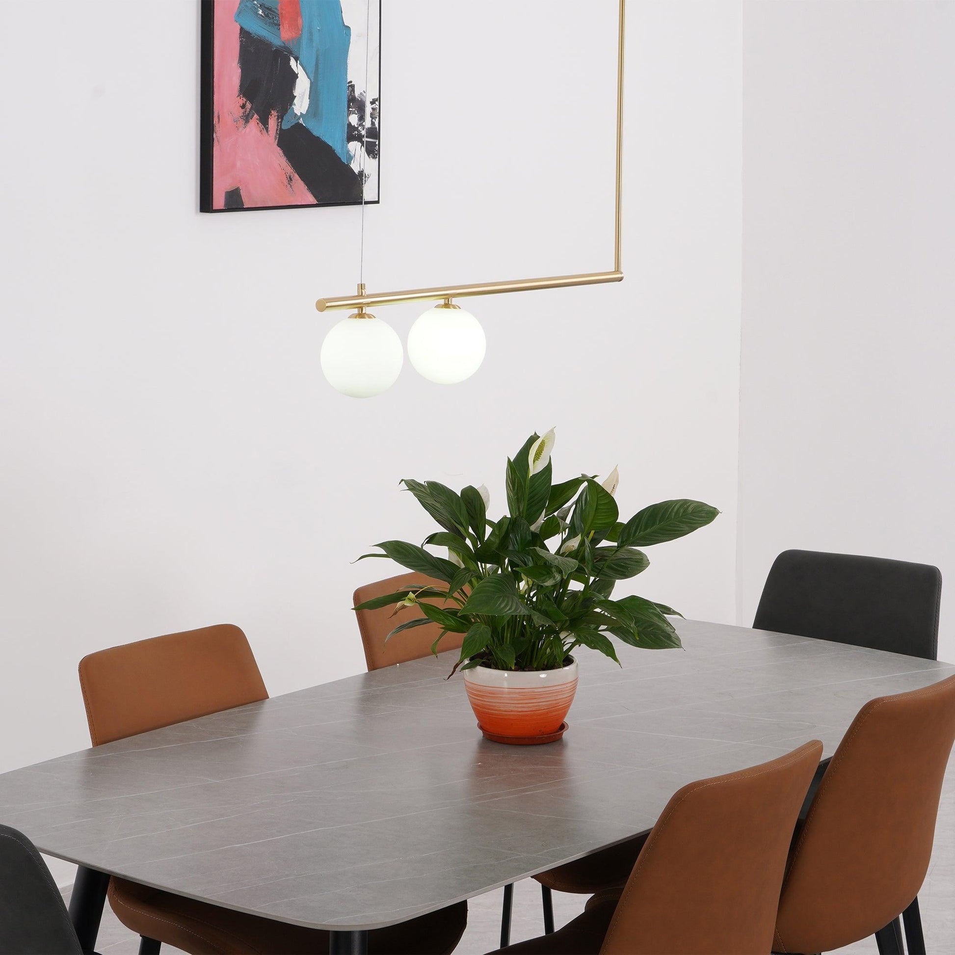 Estix Pendant Lamp Brass Linear Satellite Minimalist-Neutral Decor