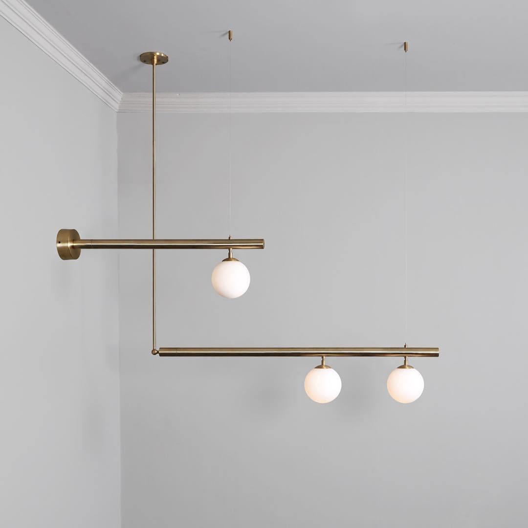 Estix Pendant Lamp Brass Linear Satellite Minimalist-Neutral Decor
