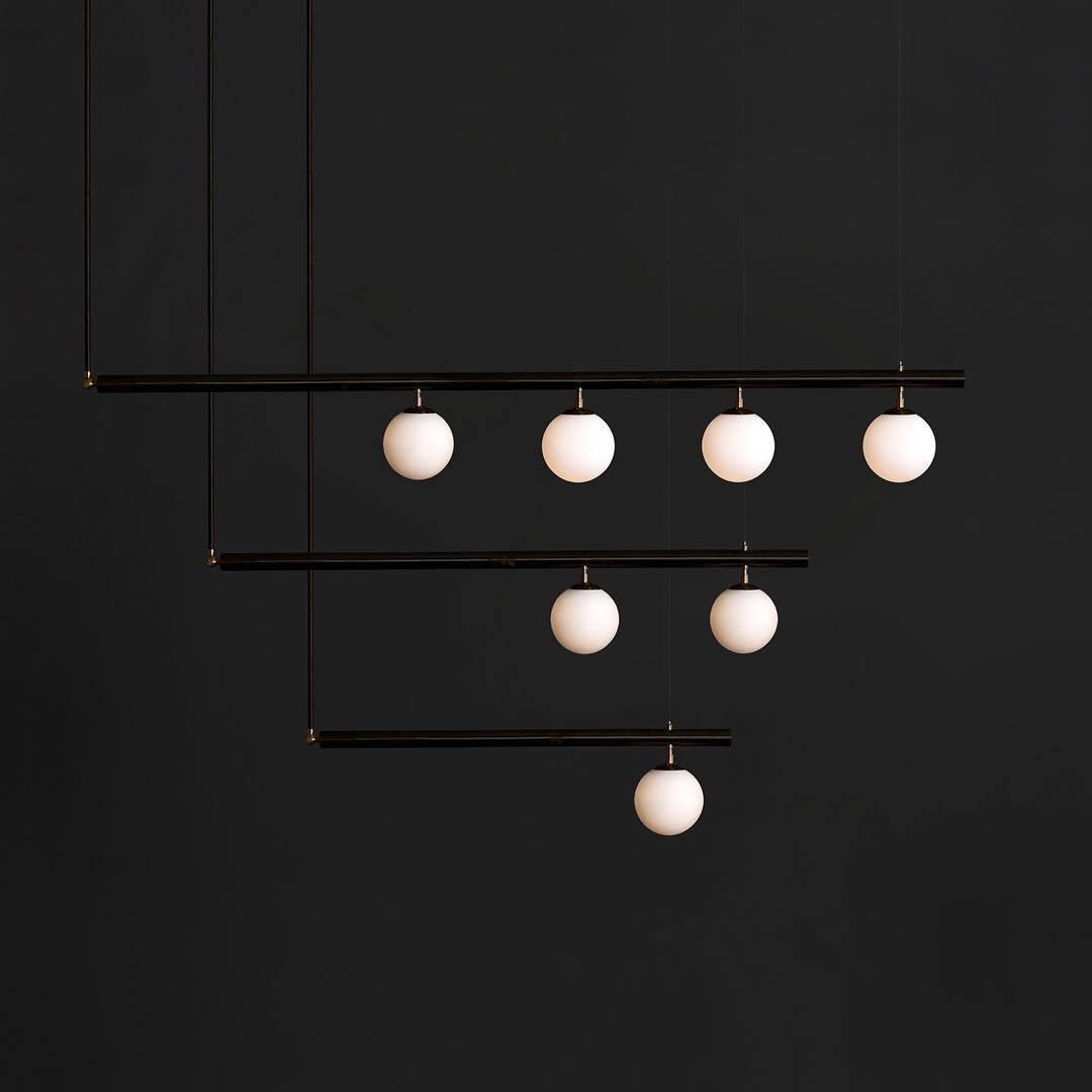 Estix Pendant Lamp Brass Linear Satellite Minimalist-Neutral Decor