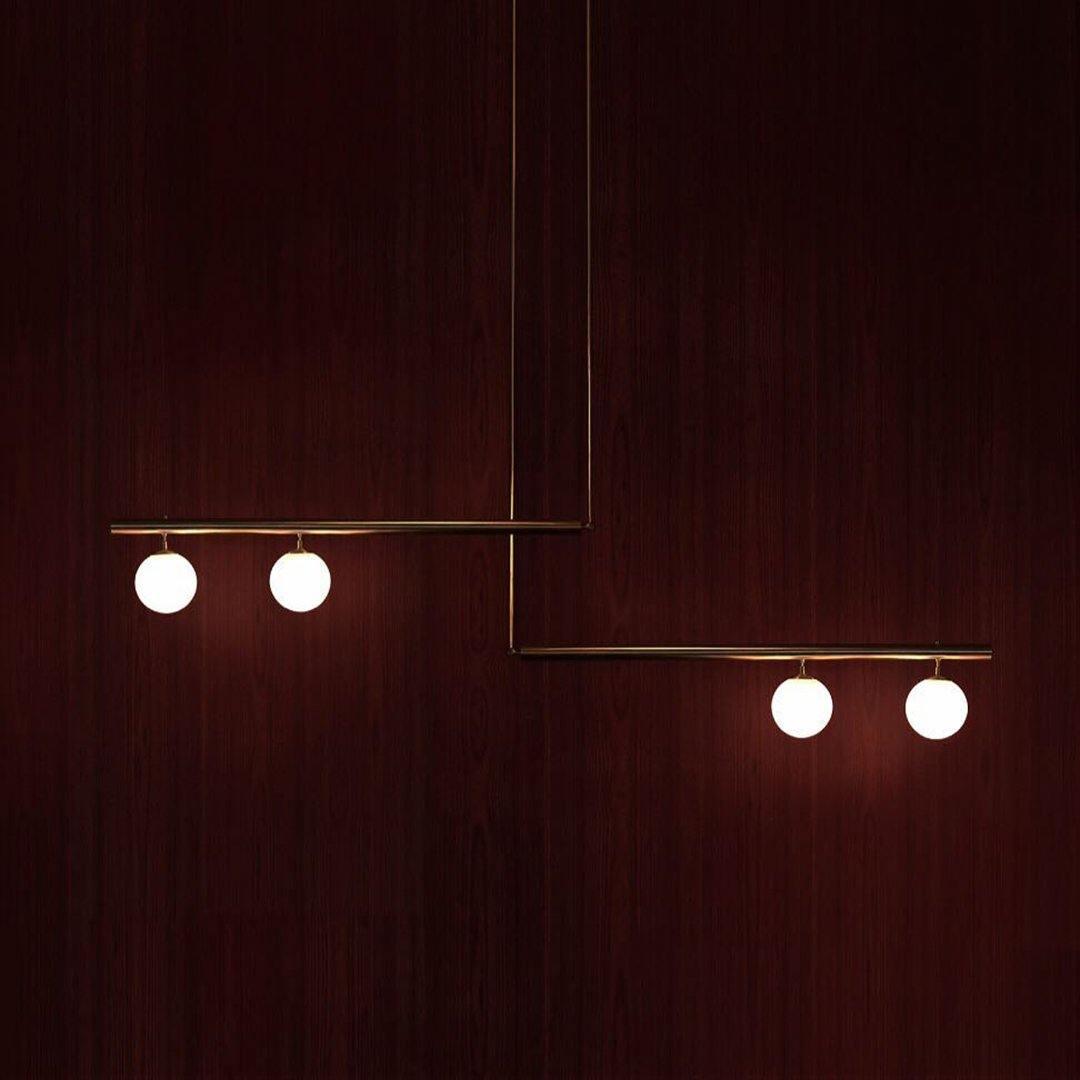 Estix Pendant Lamp Brass Linear Satellite Minimalist-Neutral Decor
