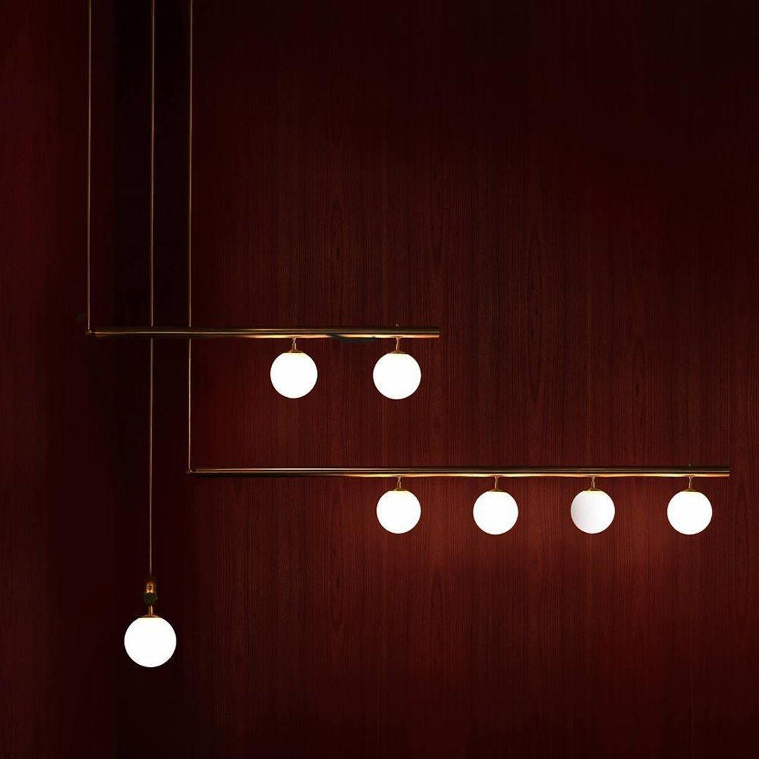 Estix Pendant Lamp Brass Linear Satellite Minimalist-Neutral Decor