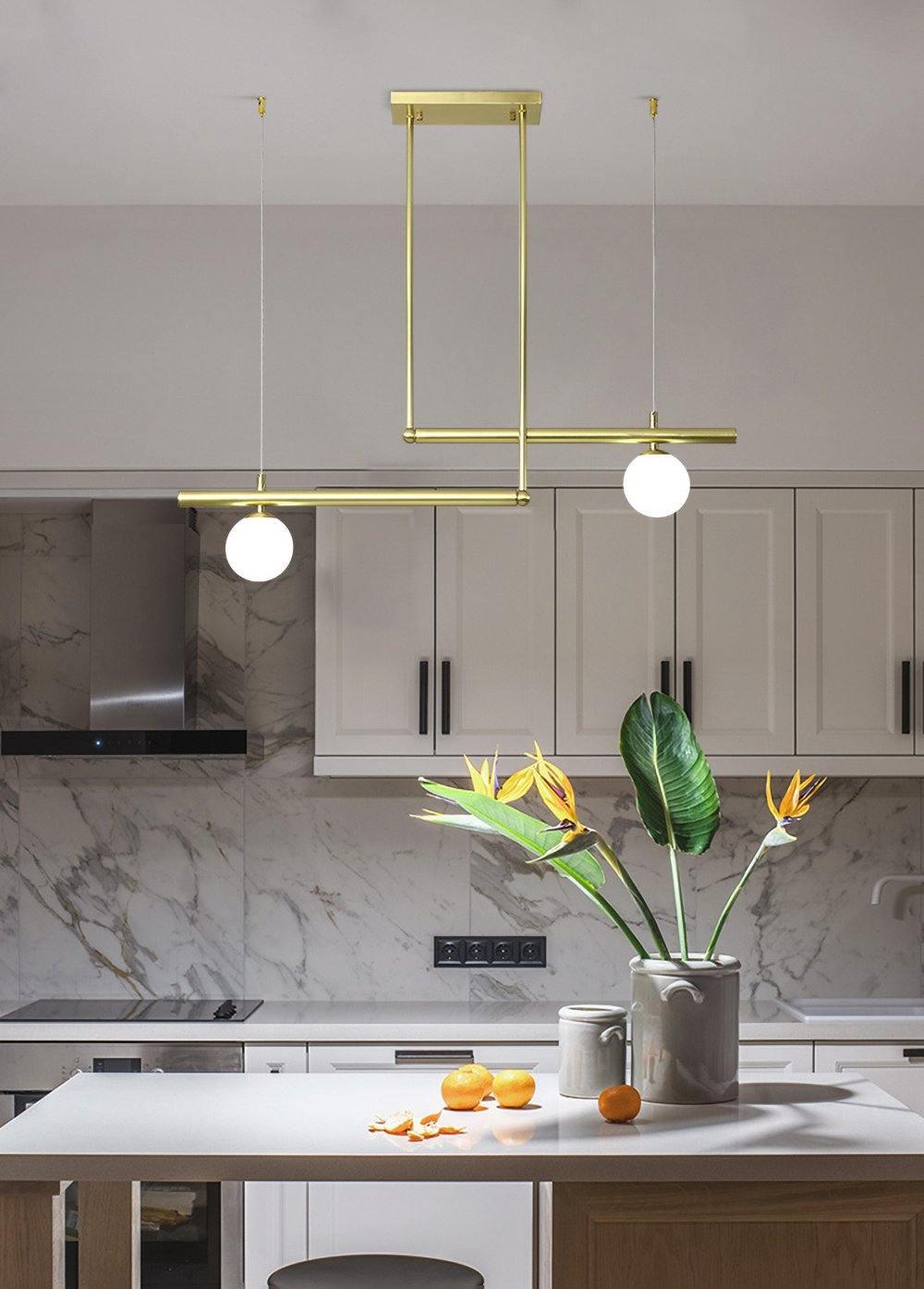 Estix Pendant Lamp Brass Linear Satellite Minimalist-Neutral Decor