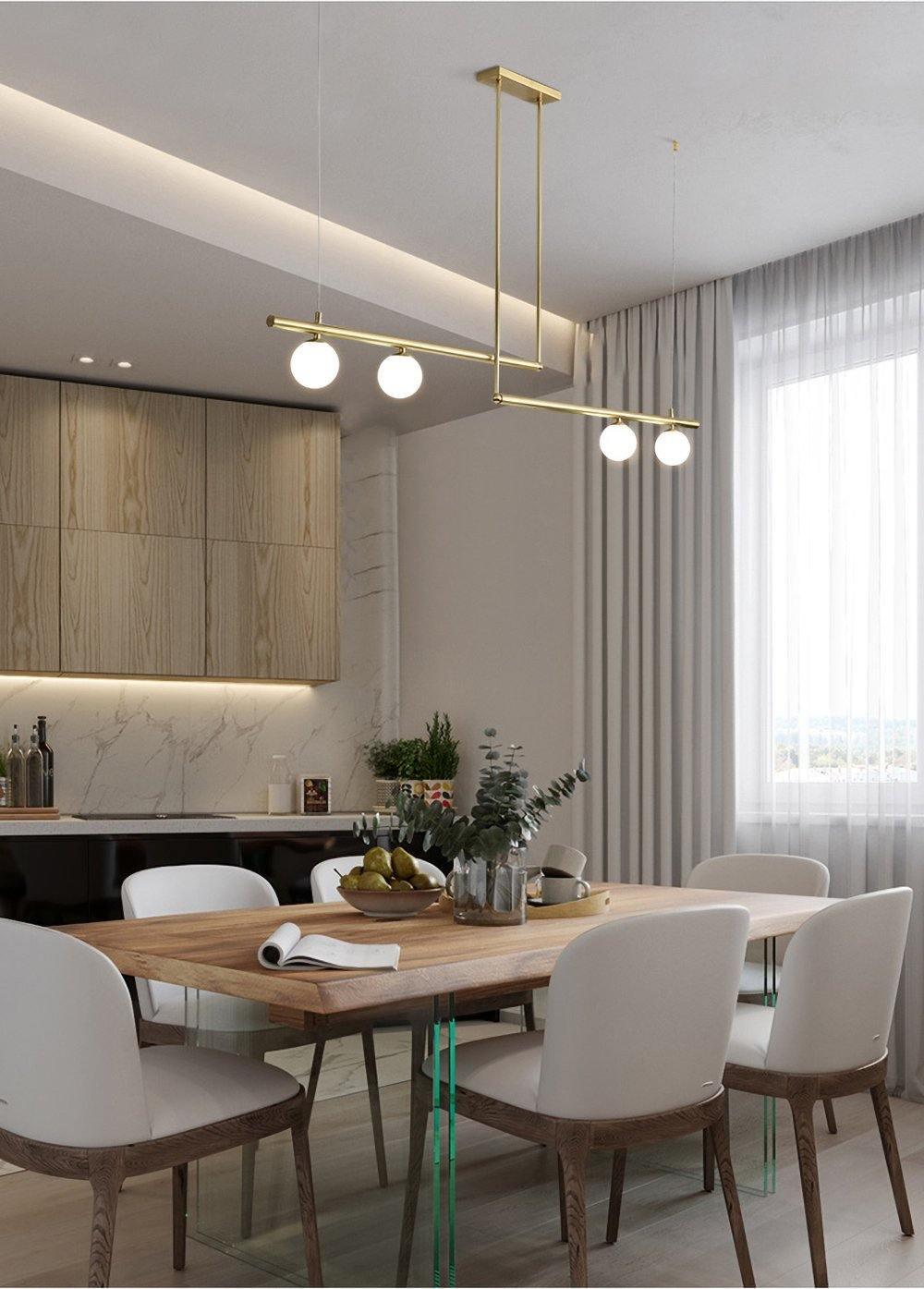 Estix Pendant Lamp Brass Linear Satellite Minimalist-Neutral Decor
