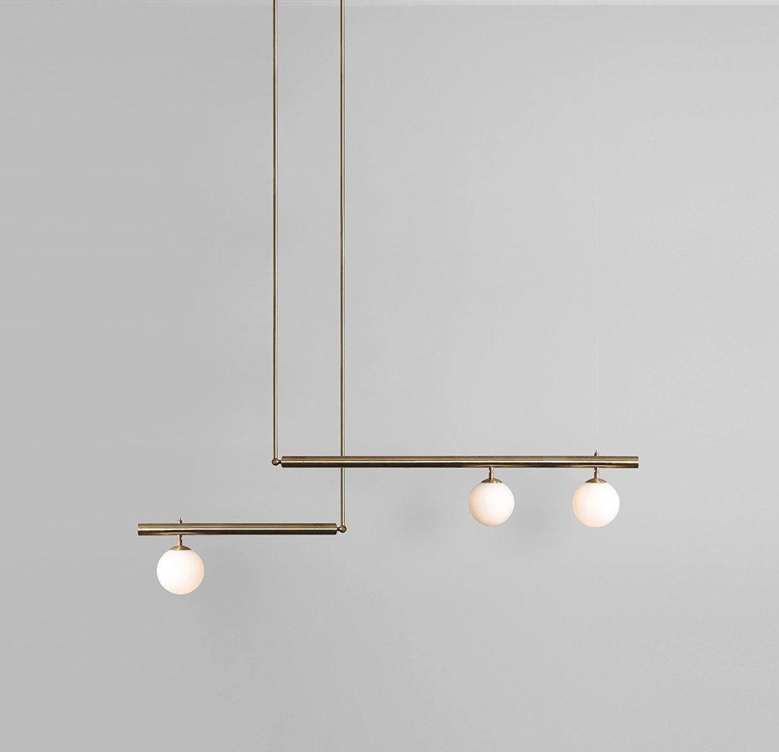 Estix Pendant Lamp Brass Linear Satellite Minimalist-Neutral Decor