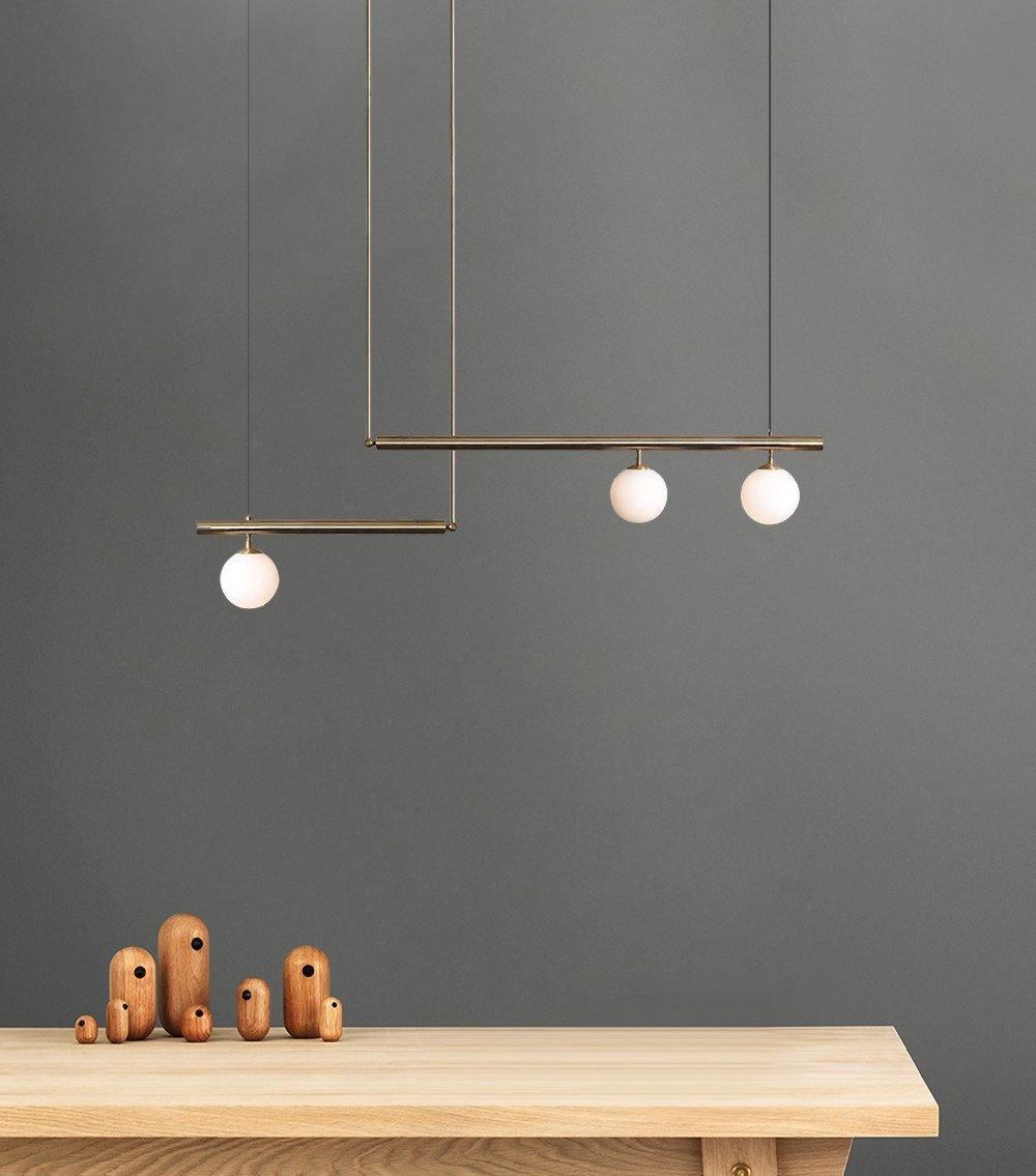 Estix Pendant Lamp Brass Linear Satellite Minimalist-Neutral Decor