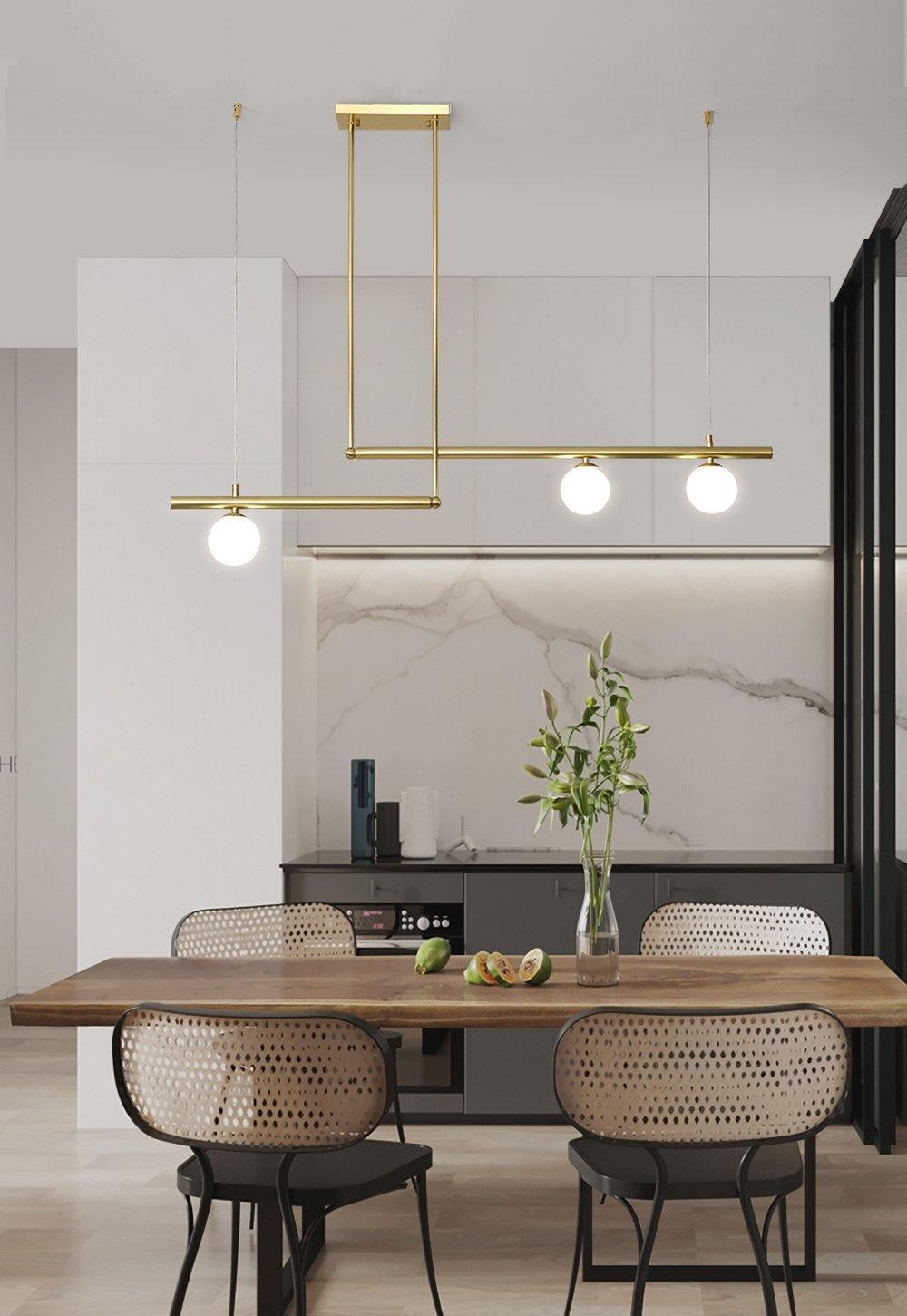 Estix Pendant Lamp Brass Linear Satellite Minimalist-Neutral Decor