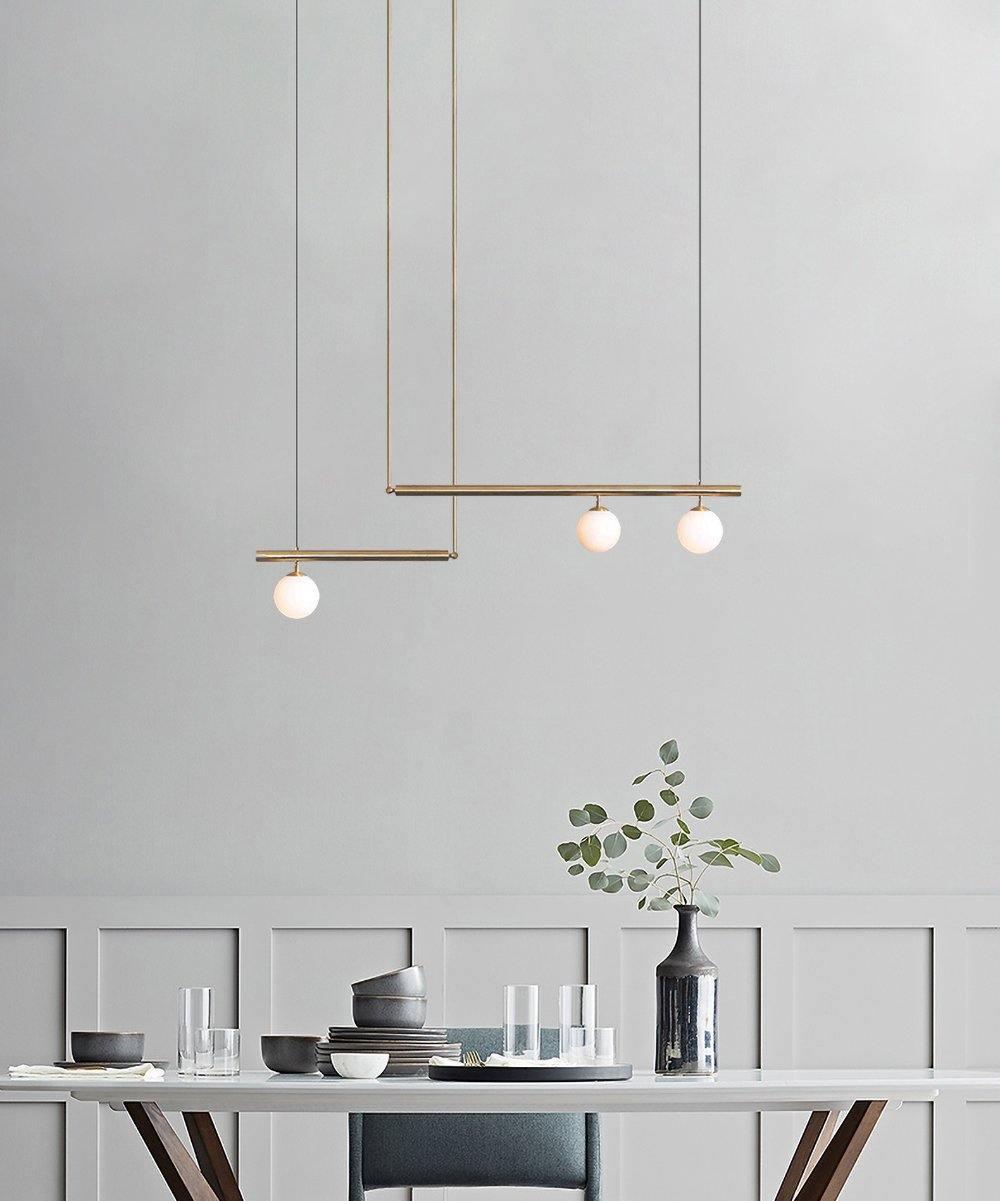 Estix Pendant Lamp Brass Linear Satellite Minimalist-Neutral Decor