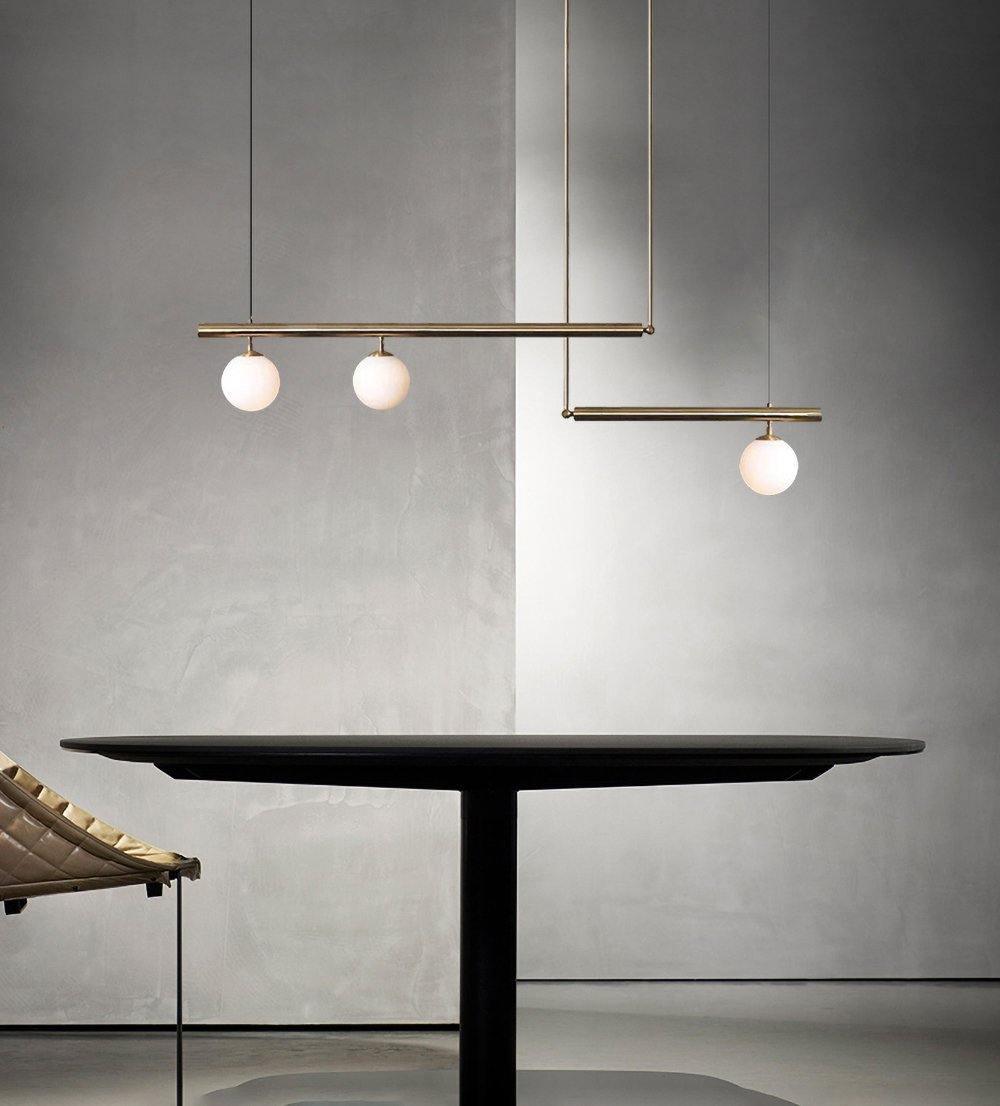 Estix Pendant Lamp Brass Linear Satellite Minimalist-Neutral Decor