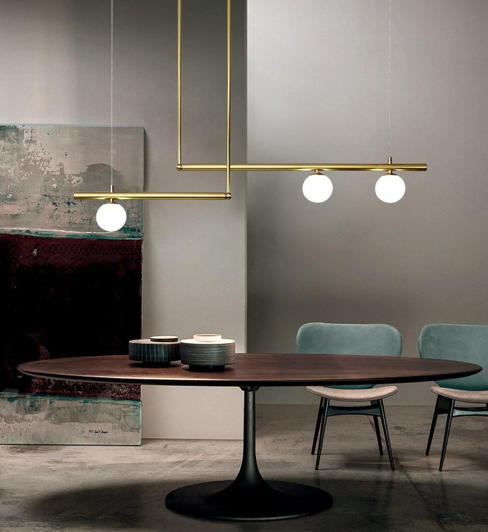 Estix Pendant Lamp Brass Linear Satellite Minimalist-Neutral Decor