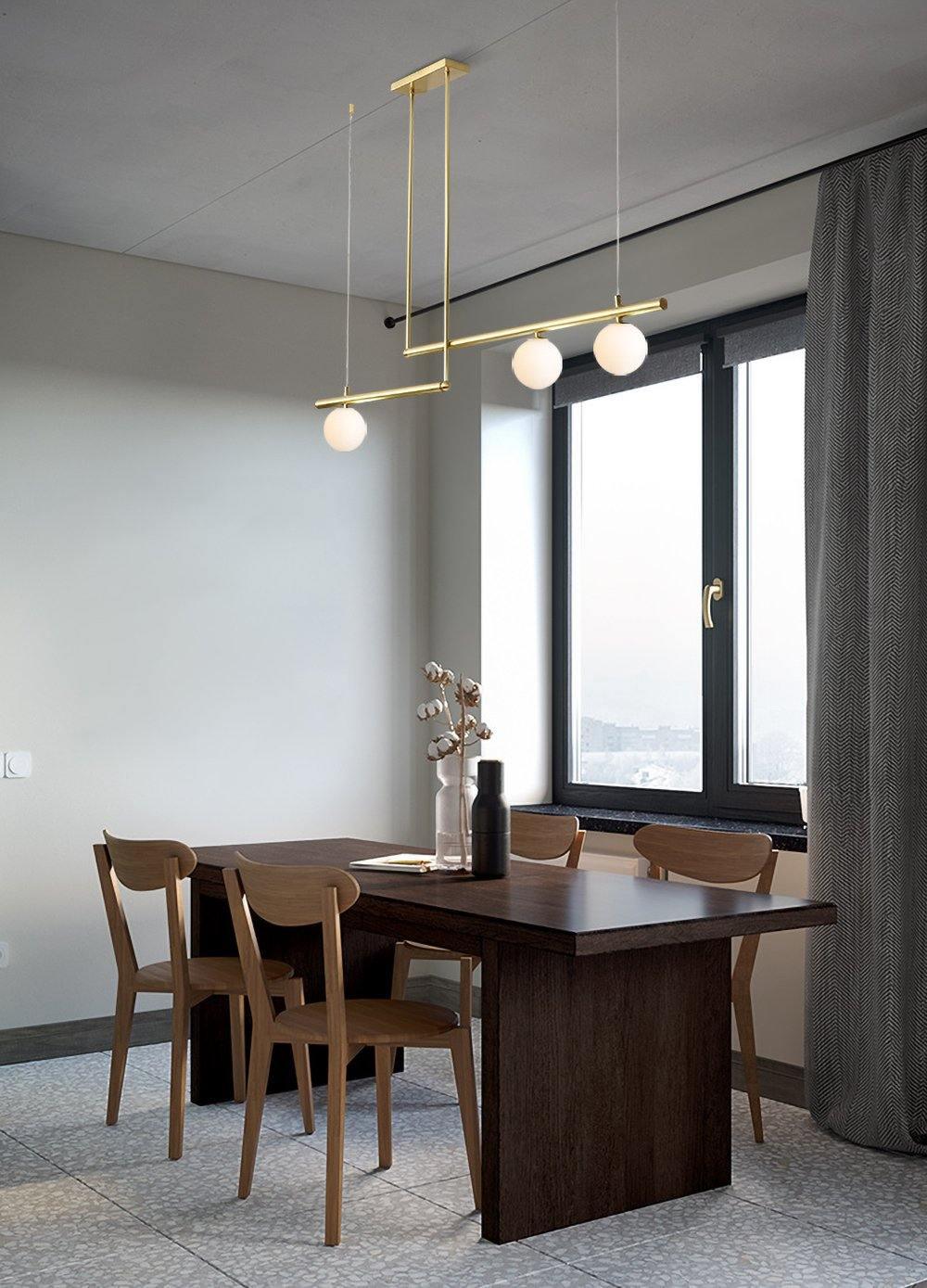 Estix Pendant Lamp Brass Linear Satellite Minimalist-Neutral Decor