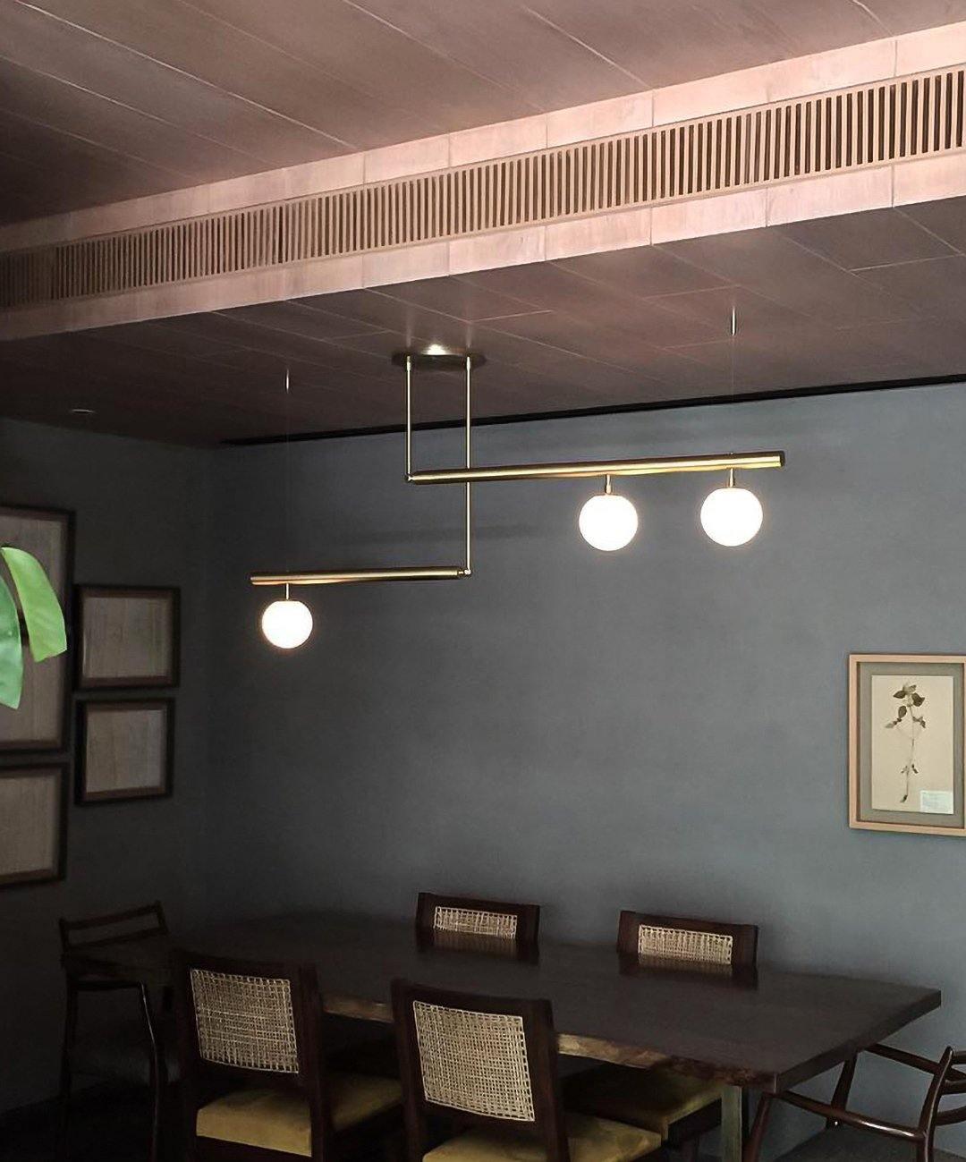 Estix Pendant Lamp Brass Linear Satellite Minimalist-Neutral Decor