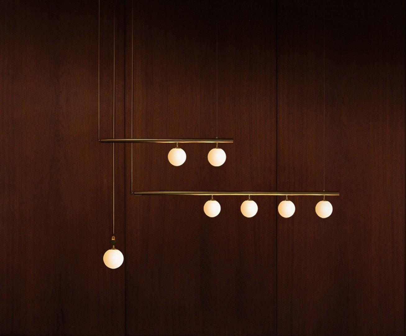 Estix Pendant Lamp Brass Linear Satellite Minimalist-Neutral Decor