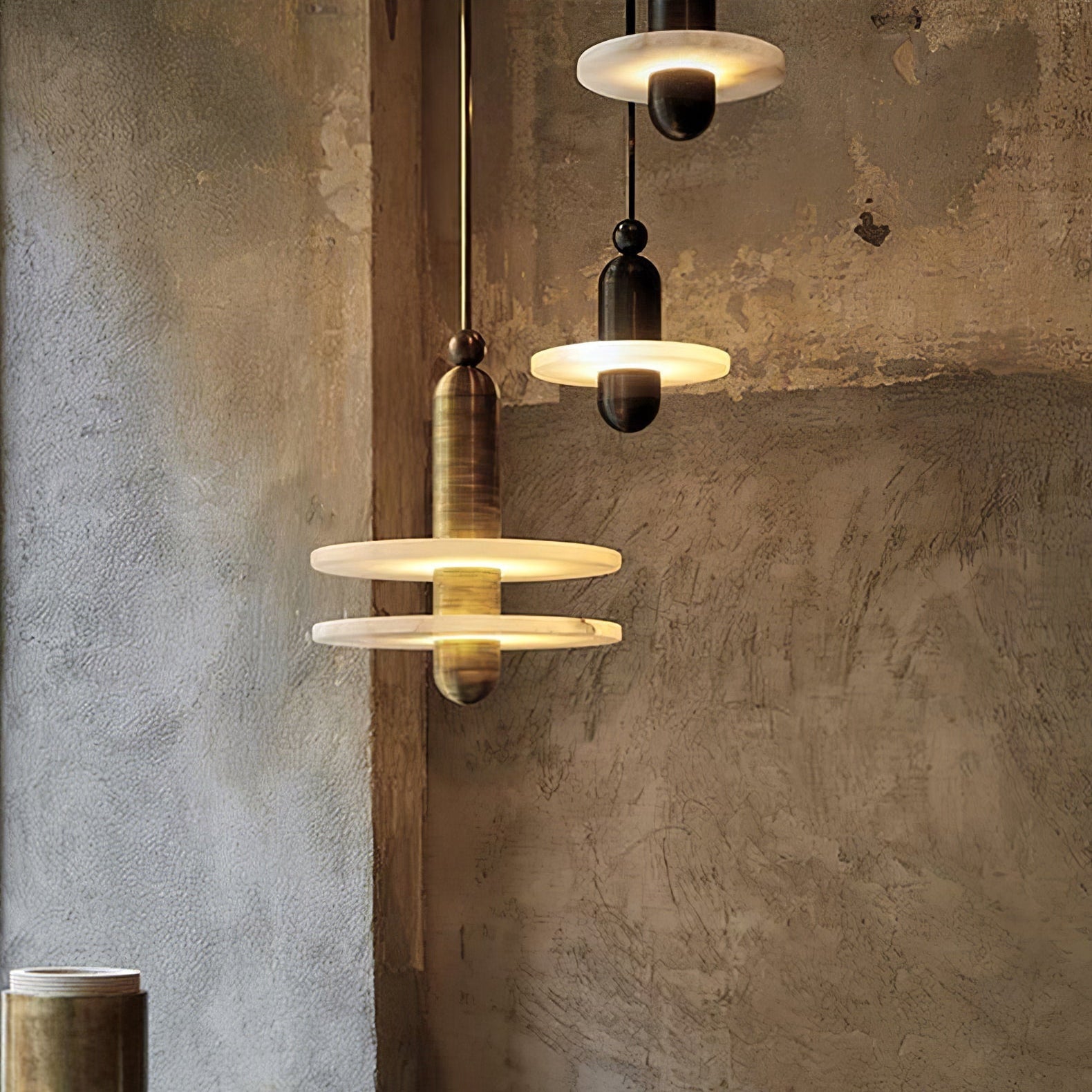 Orion Brushed Brass Alabaster Pendant Light-Neutral Decor