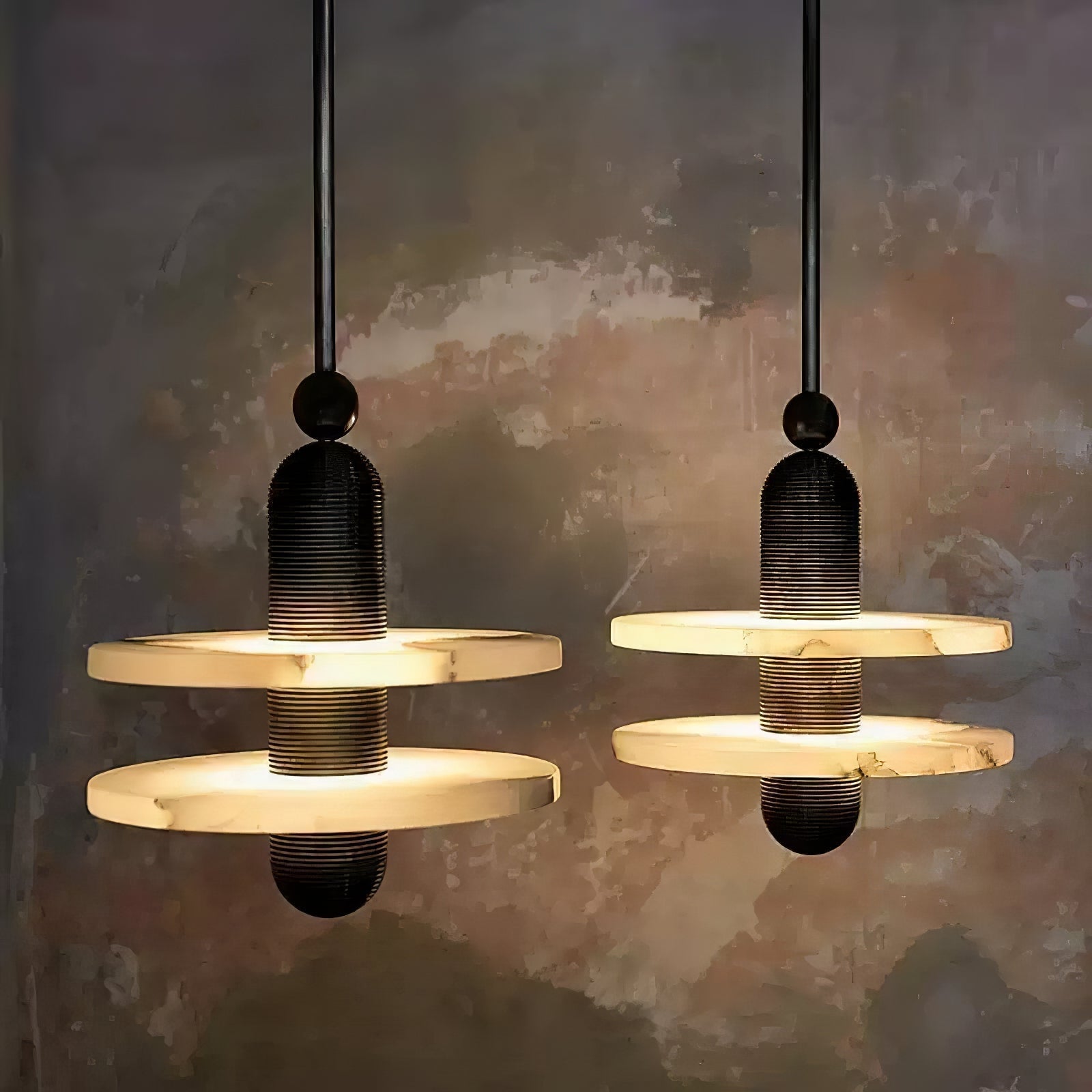 Orion Brushed Brass Alabaster Pendant Light-Neutral Decor