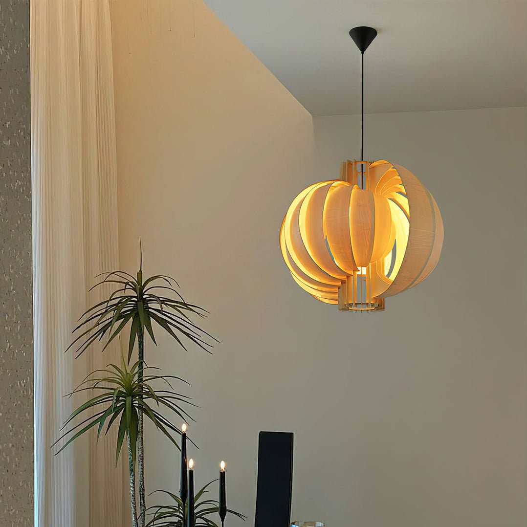 Ivraeus Premium Elegance Ring Wood Pendant Light-Neutral Decor