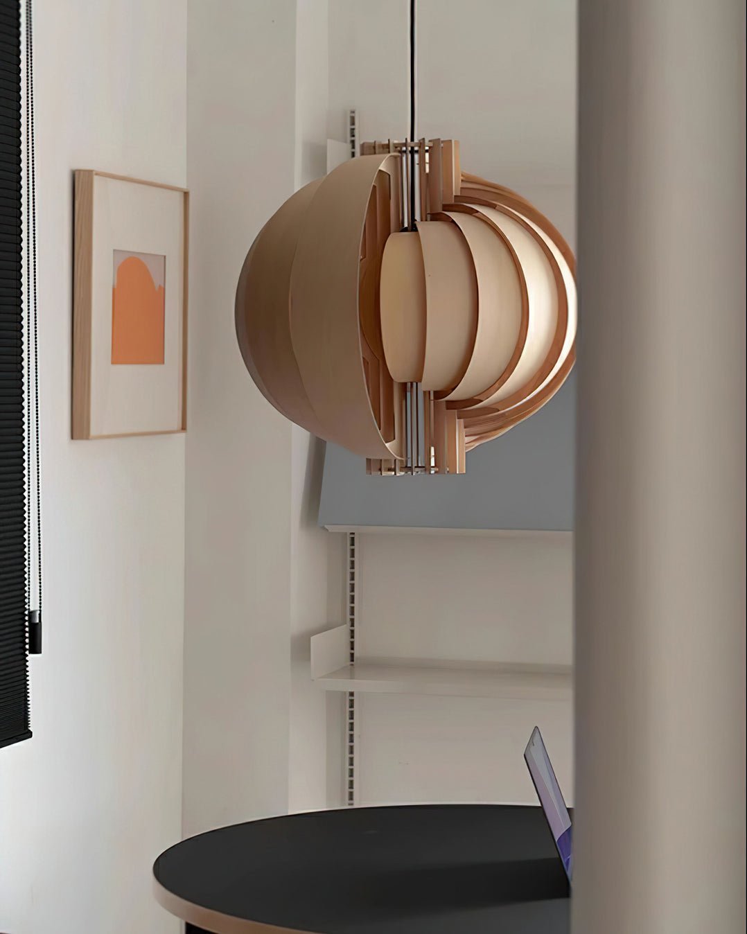 Ivraeus Premium Elegance Ring Wood Pendant Light-Neutral Decor