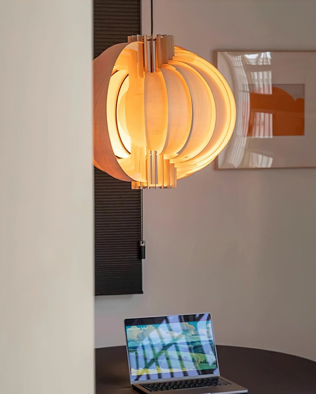 Ivraeus Premium Elegance Ring Wood Pendant Light-Neutral Decor