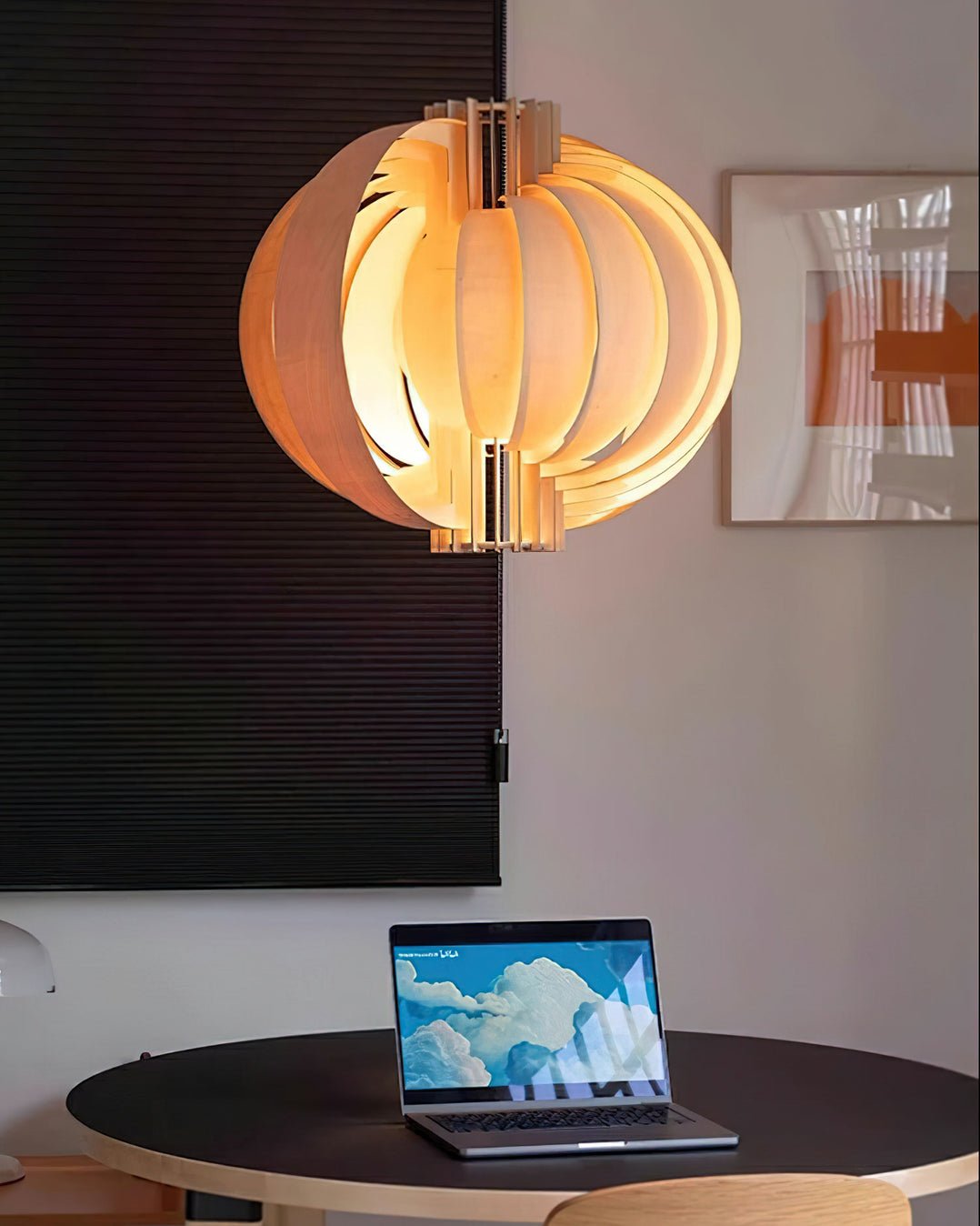 Ivraeus Premium Elegance Ring Wood Pendant Light-Neutral Decor