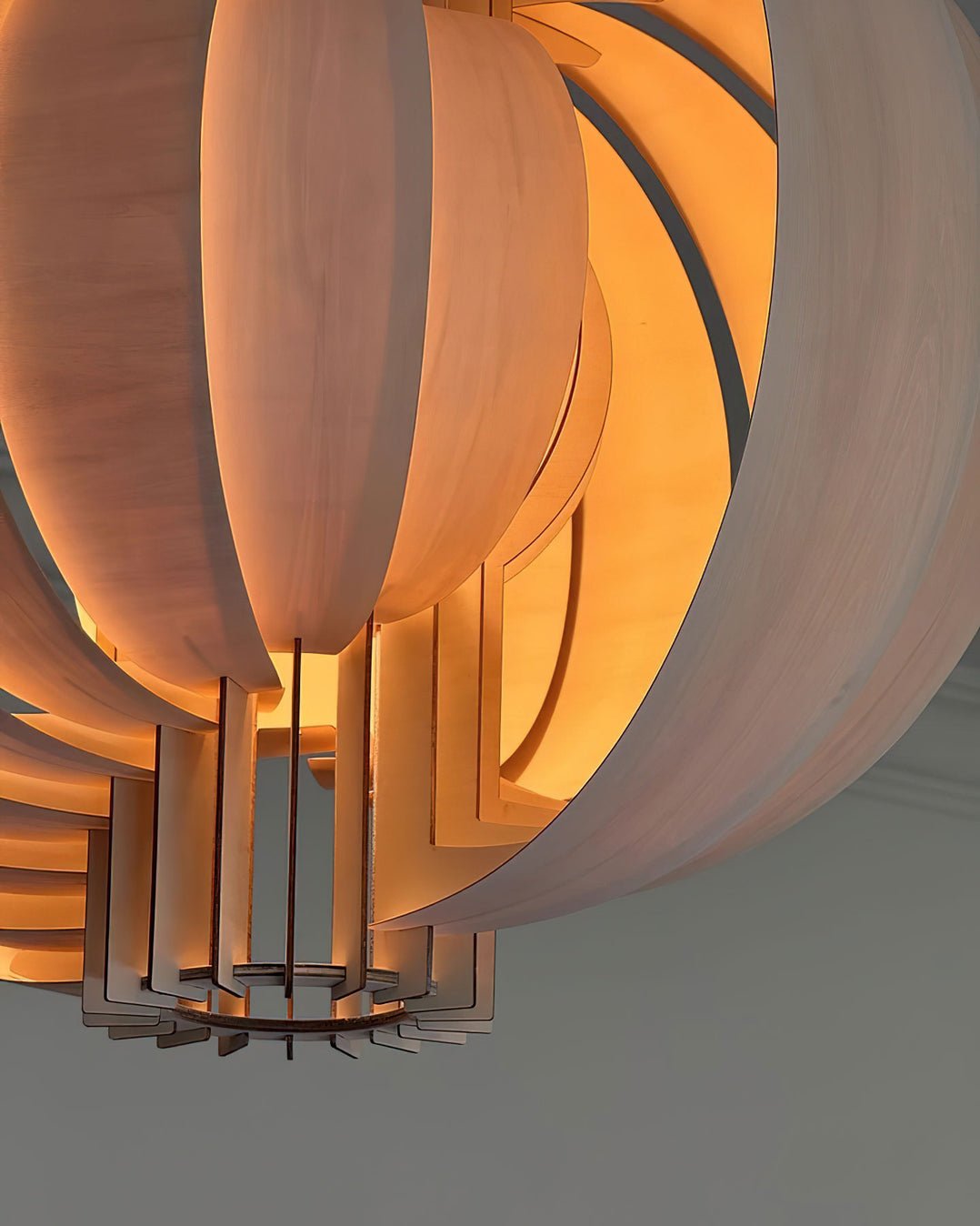 Ivraeus Premium Elegance Ring Wood Pendant Light-Neutral Decor