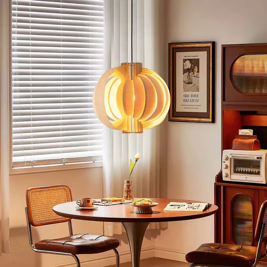 Ivraeus Premium Elegance Ring Wood Pendant Light-Neutral Decor