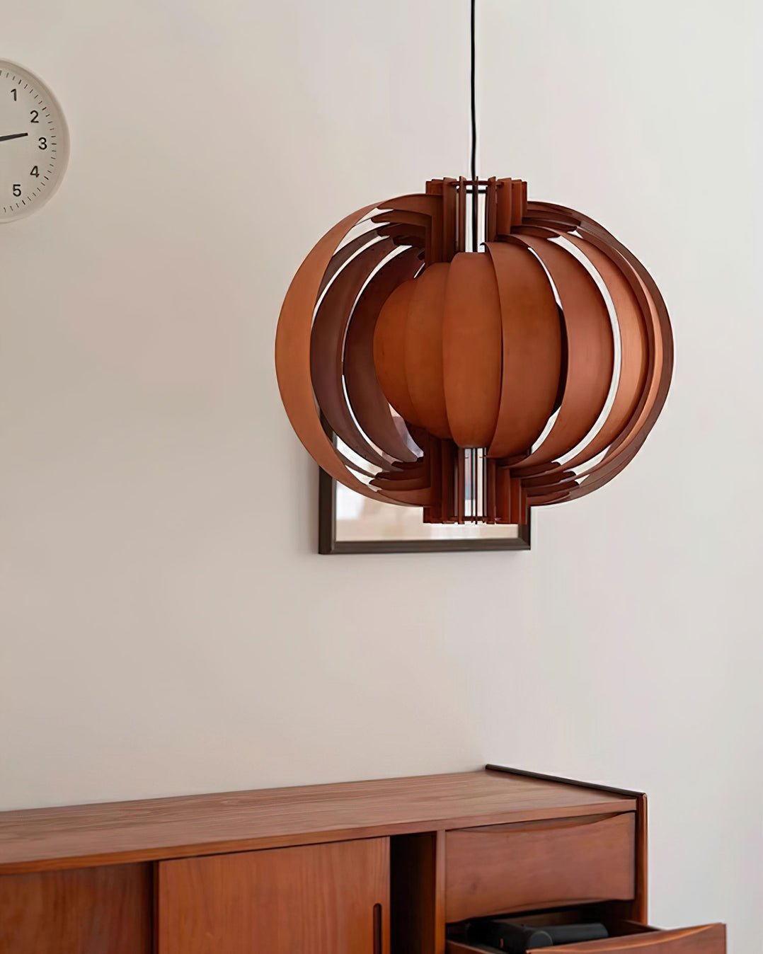Ivraeus Premium Elegance Ring Wood Pendant Light-Neutral Decor