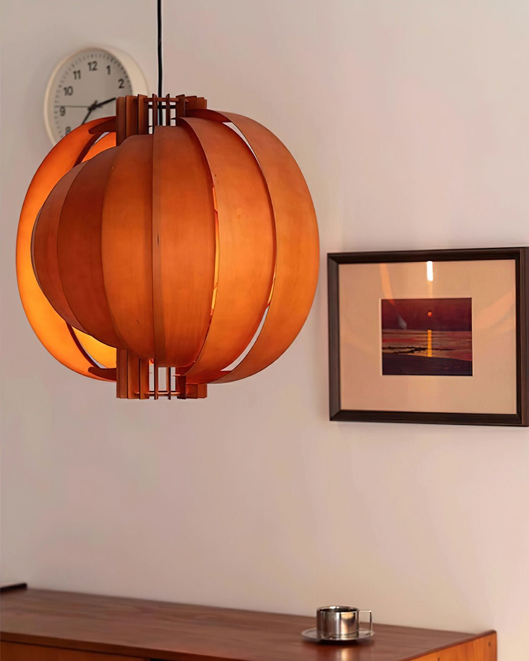 Ivraeus Premium Elegance Ring Wood Pendant Light-Neutral Decor