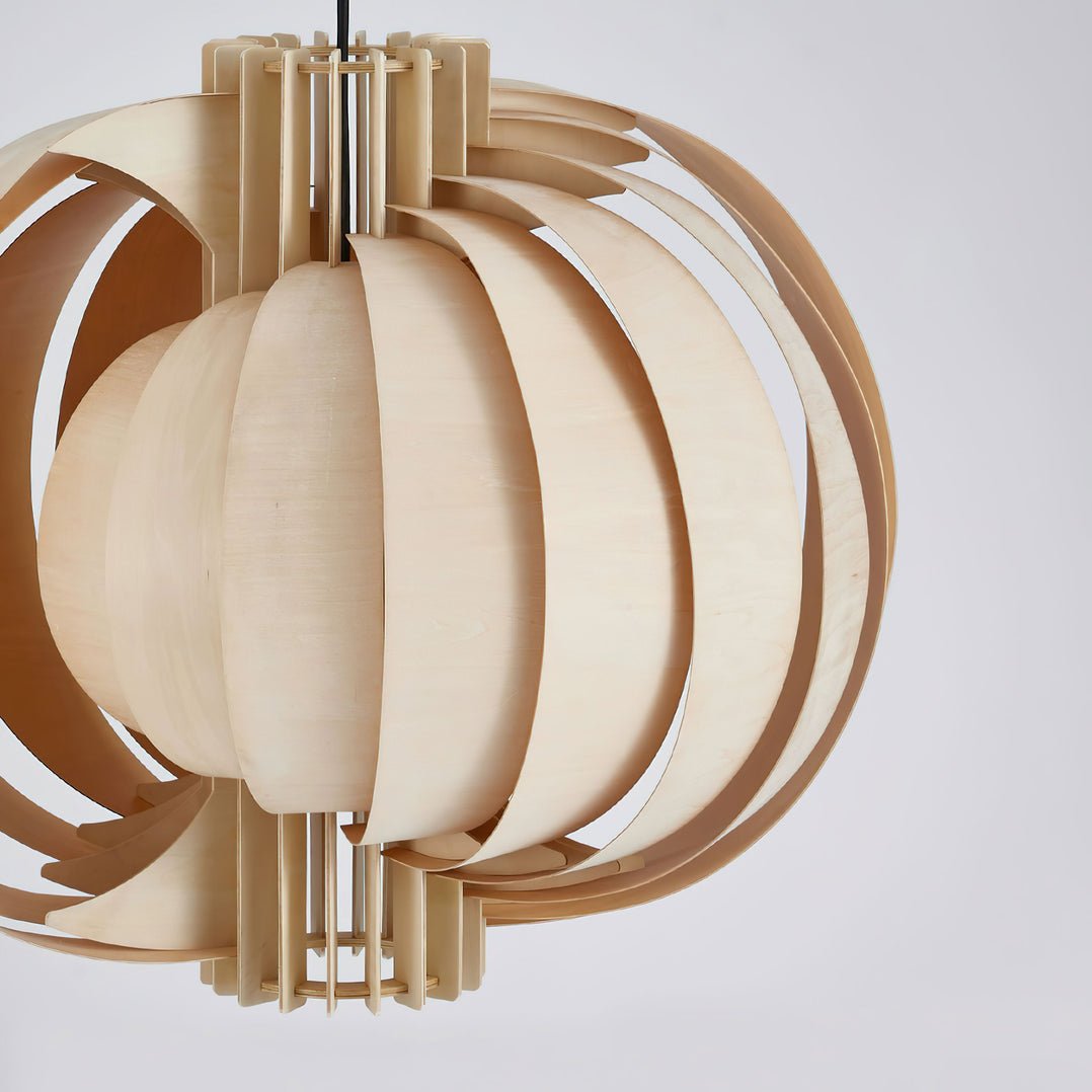 Ivraeus Premium Elegance Ring Wood Pendant Light-Neutral Decor