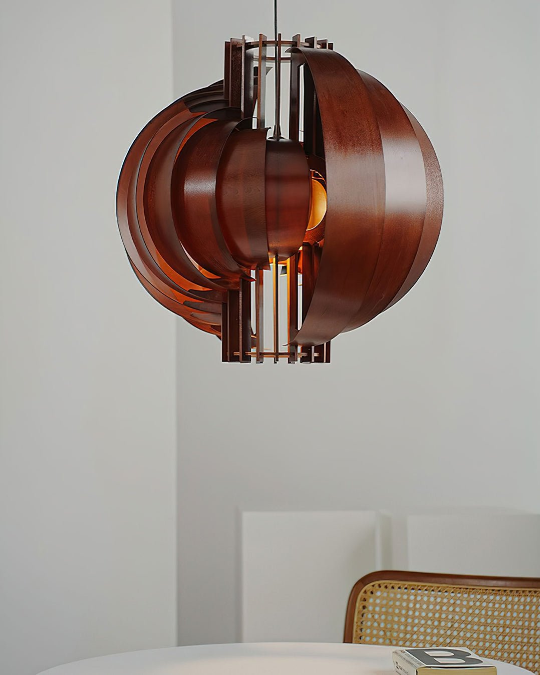 Ivraeus Premium Elegance Ring Wood Pendant Light-Neutral Decor