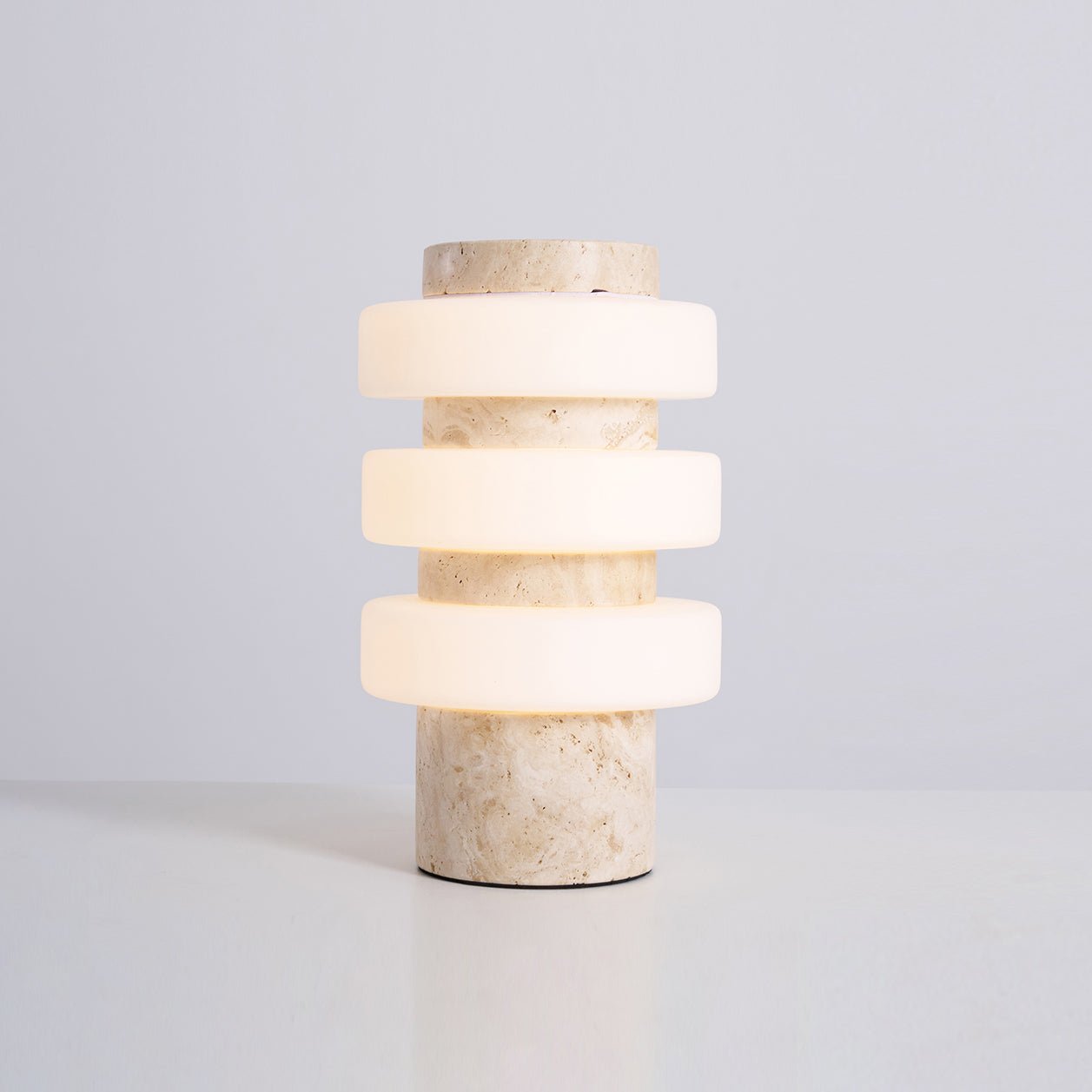 Thea Modern Travertine Table Lamp-Neutral Decor