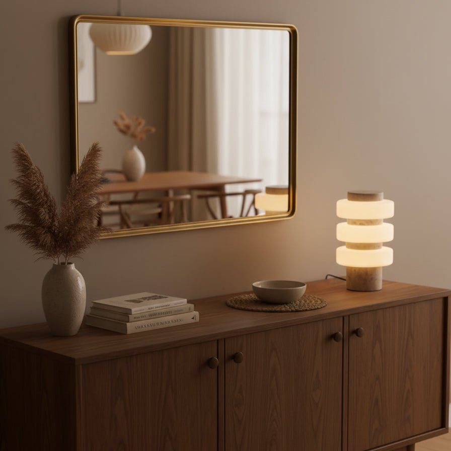 Thea Modern Travertine Table Lamp-Neutral Decor