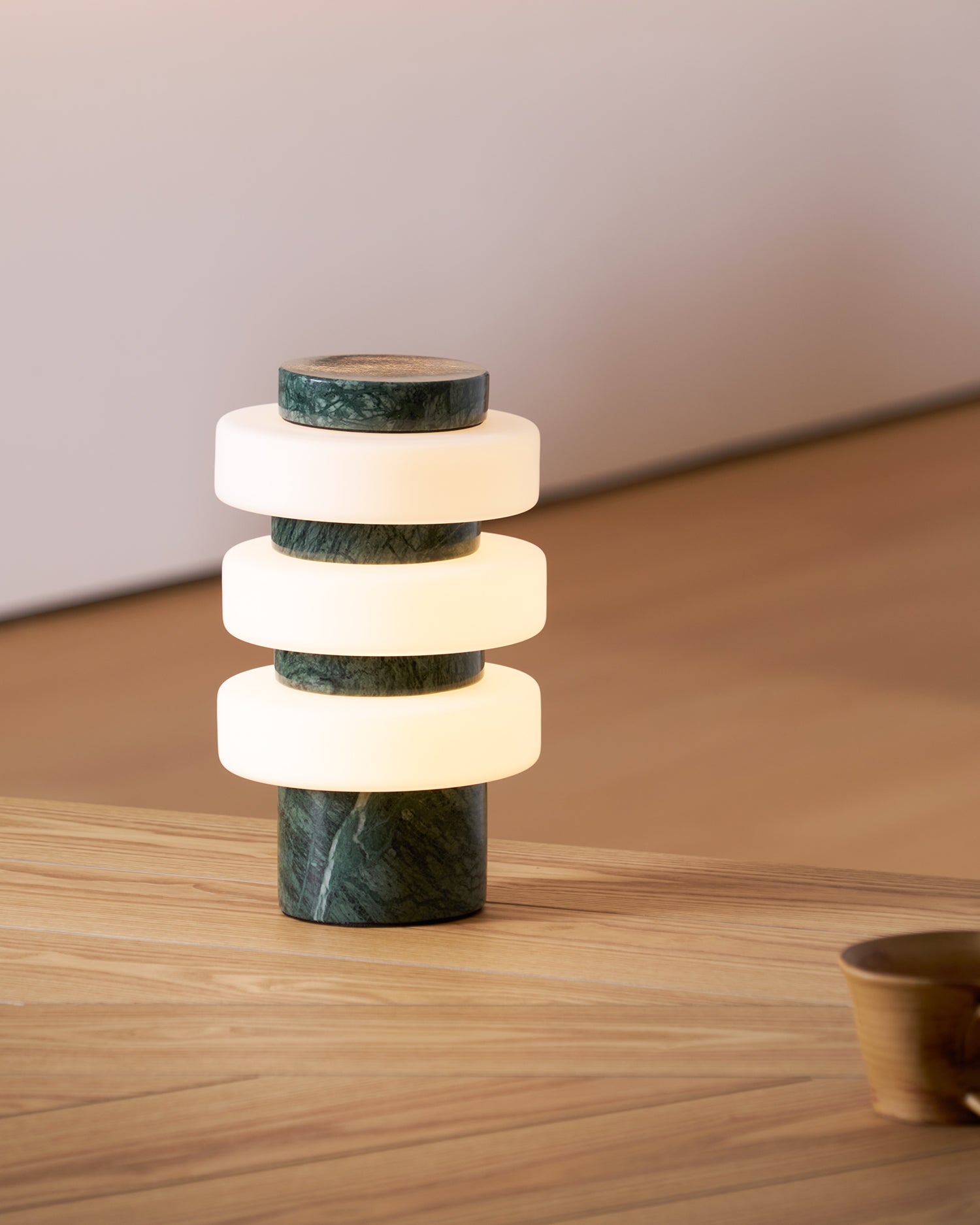 Thea Modern Travertine Table Lamp-Neutral Decor