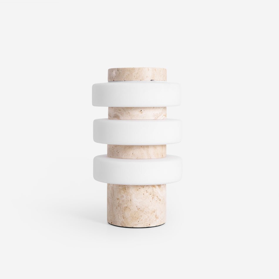 Thea Modern Travertine Table Lamp-Neutral Decor