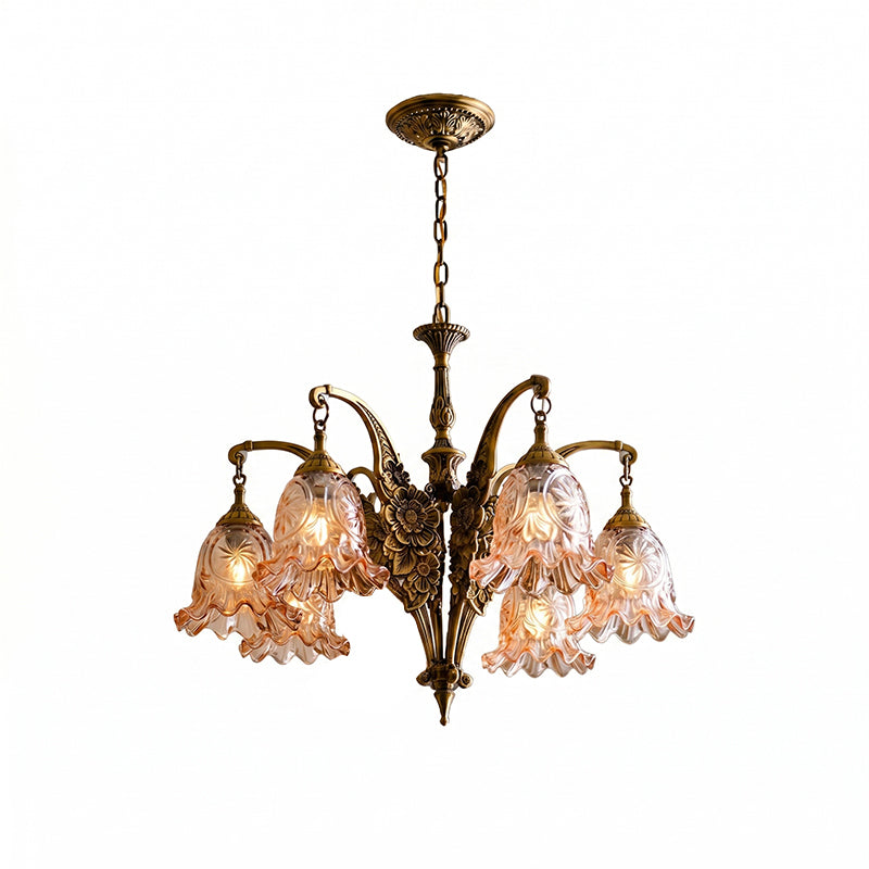The hanging chain and ceiling canopy in matching antique brass finish.