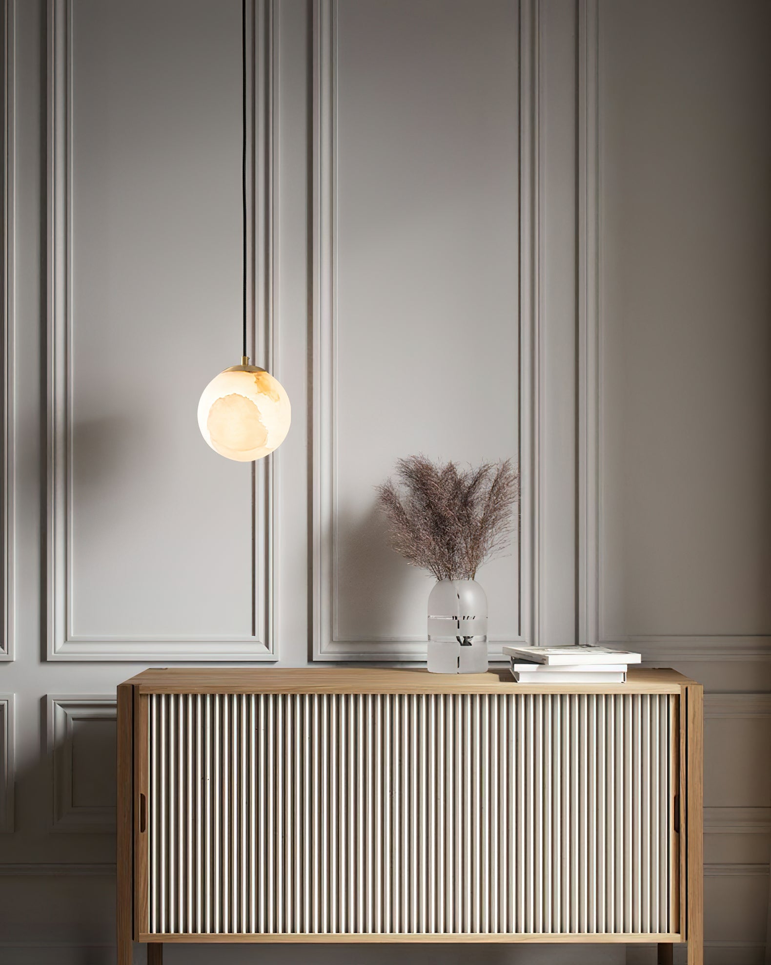 Uphaara Alabaster Pendant Light-Neutral Decor