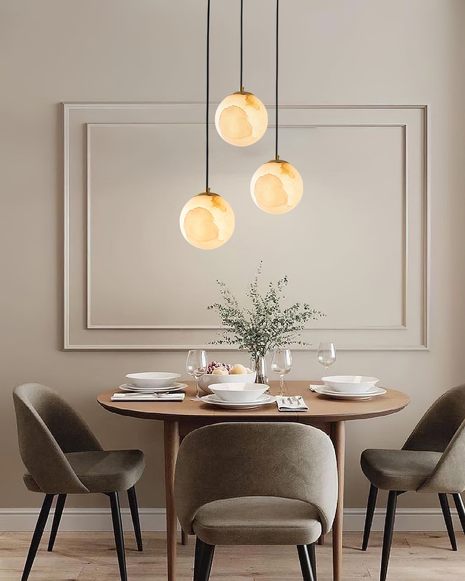 Uphaara Alabaster Pendant Light-Neutral Decor