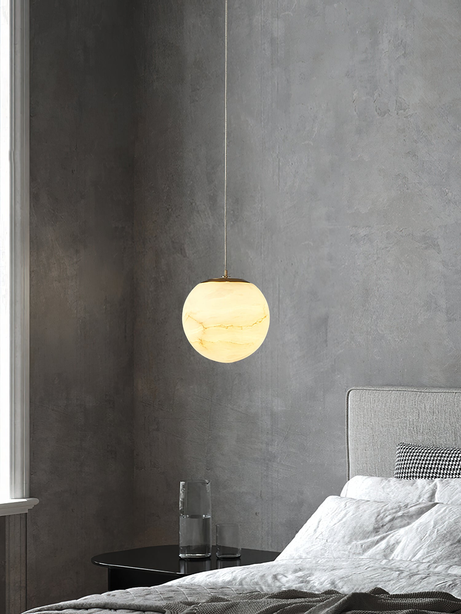 Uphaara Alabaster Pendant Light-Neutral Decor