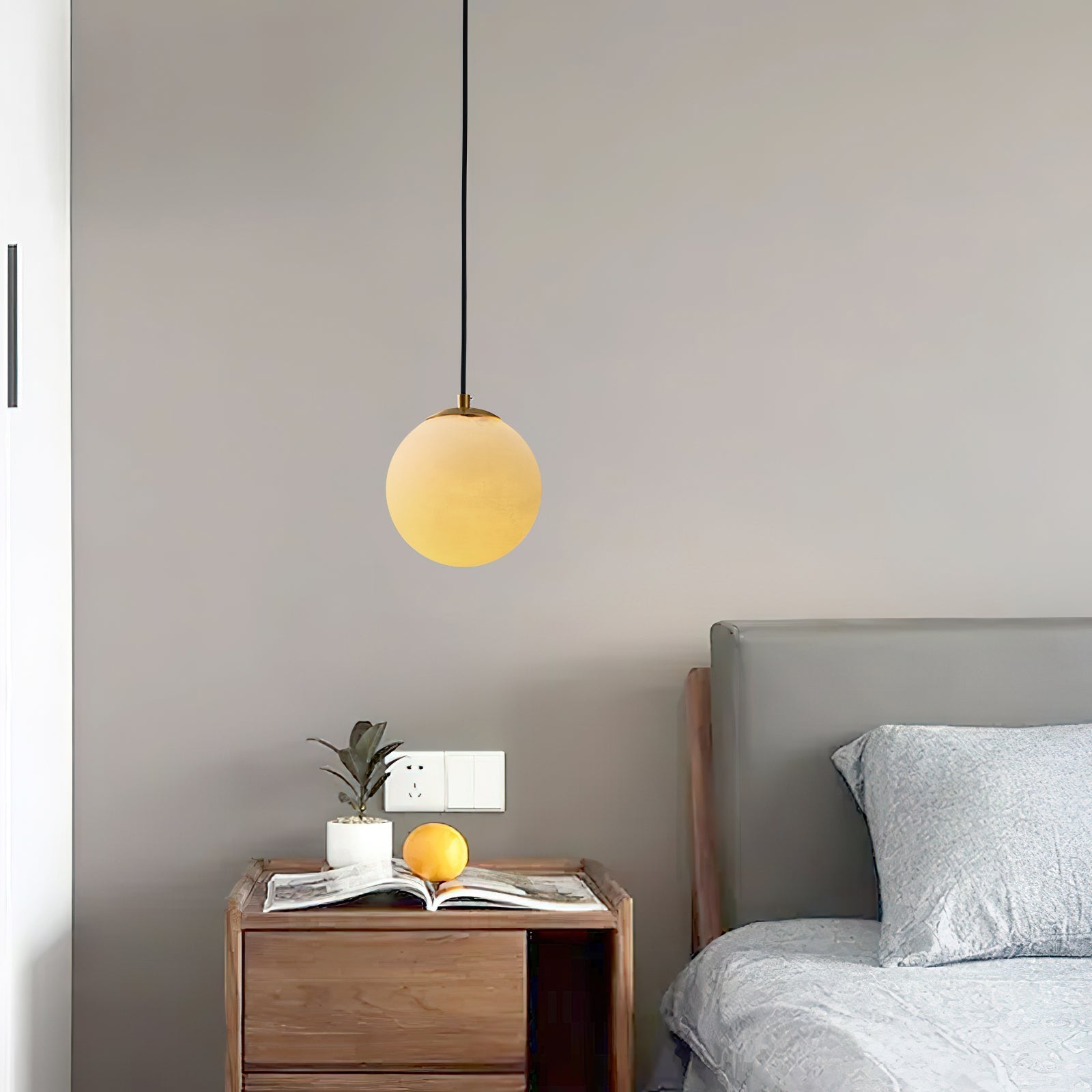 Uphaara Alabaster Pendant Light-Neutral Decor
