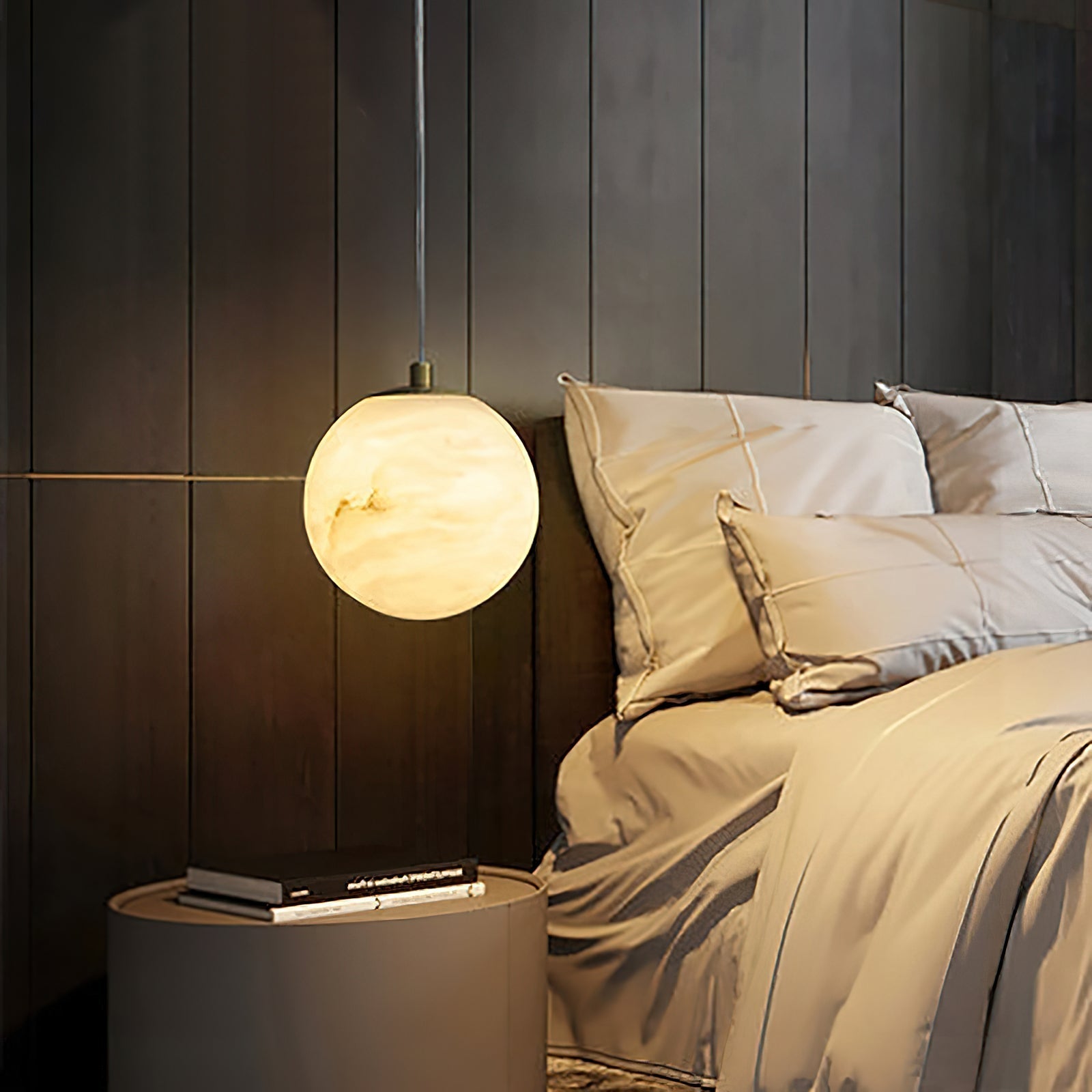 Uphaara Alabaster Pendant Light-Neutral Decor