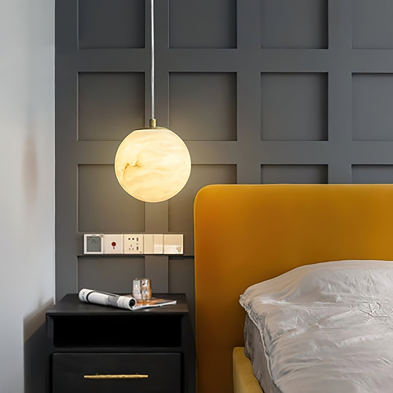 Uphaara Alabaster Pendant Light-Neutral Decor
