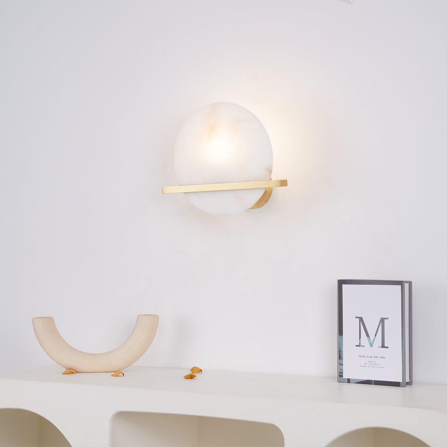 Savion Wall Lamp Alabaster Moon Horizon