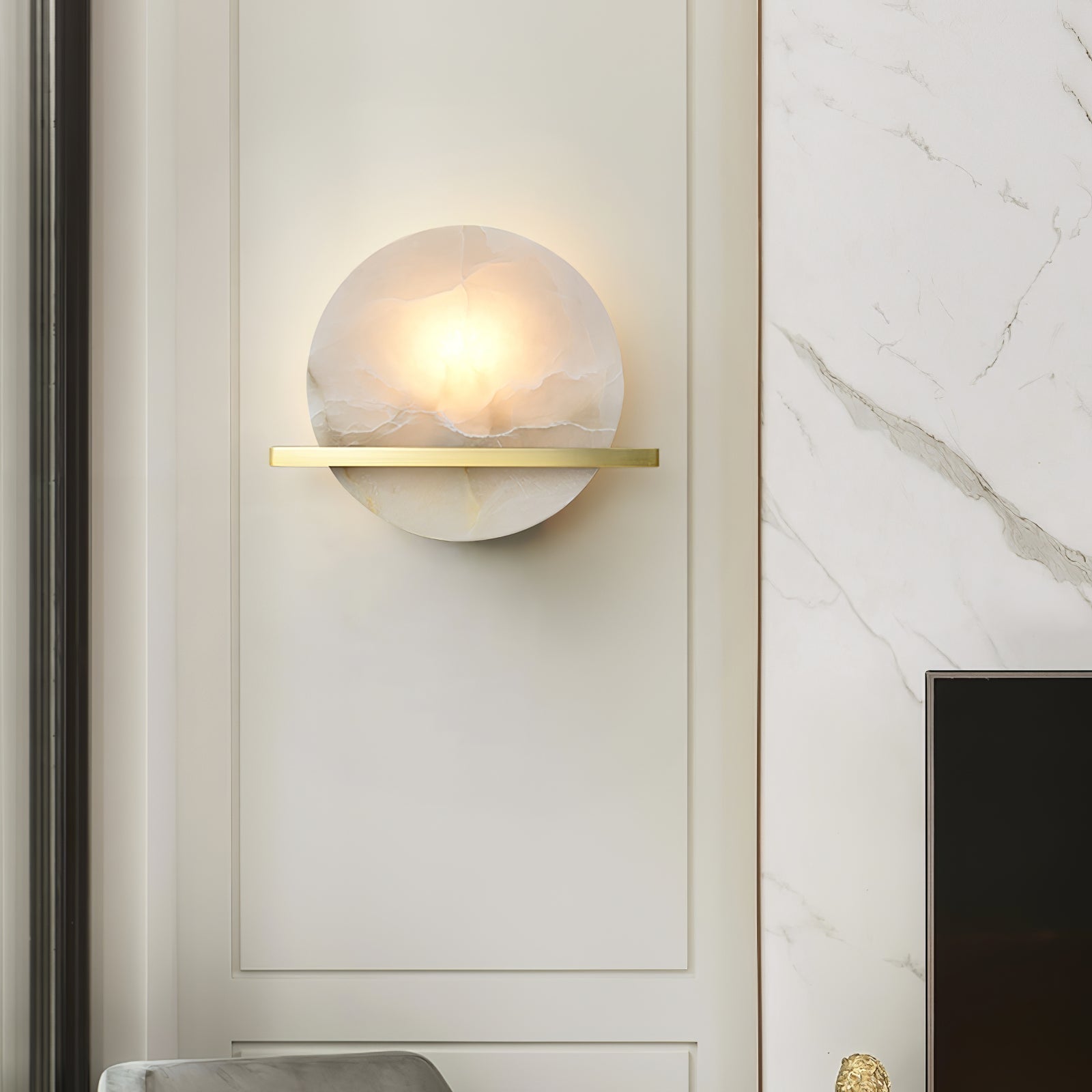 Savion Wall Lamp Alabaster Moon Horizon